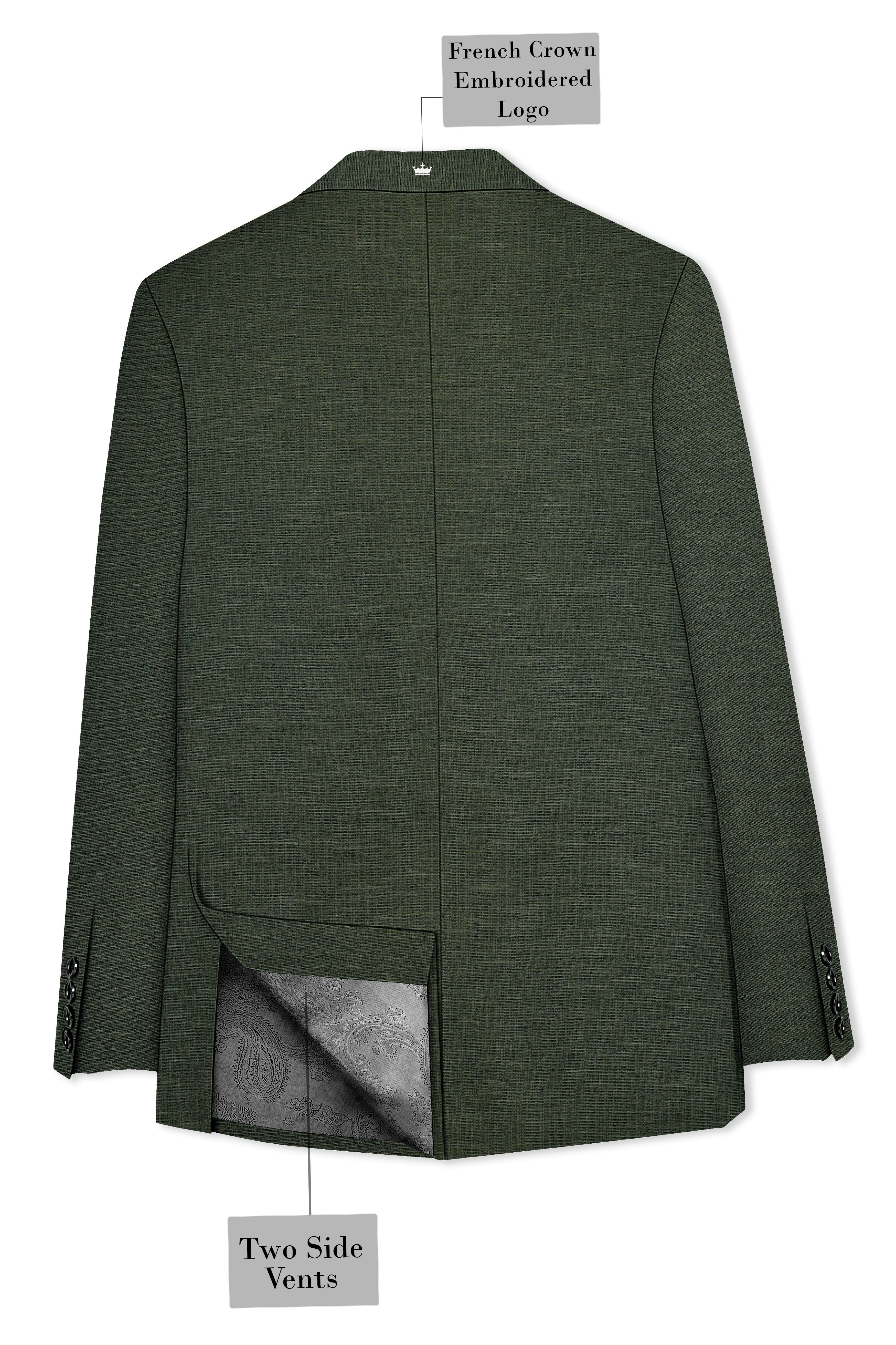 Armadillo Green Solid Premium Cotton Suit