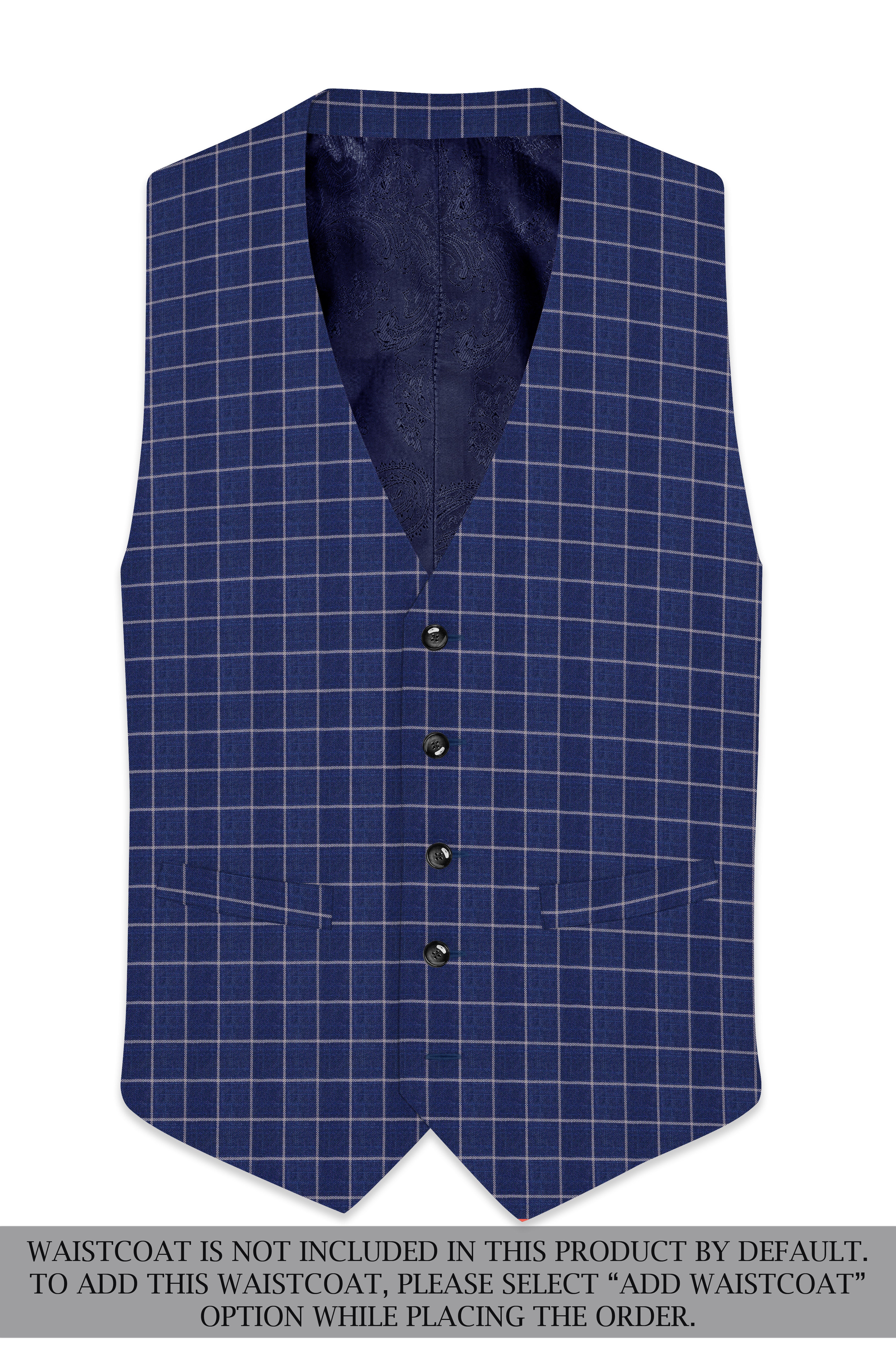 Rhino Blue Super fine Checkered Double Breasted Premium Cotton Suit