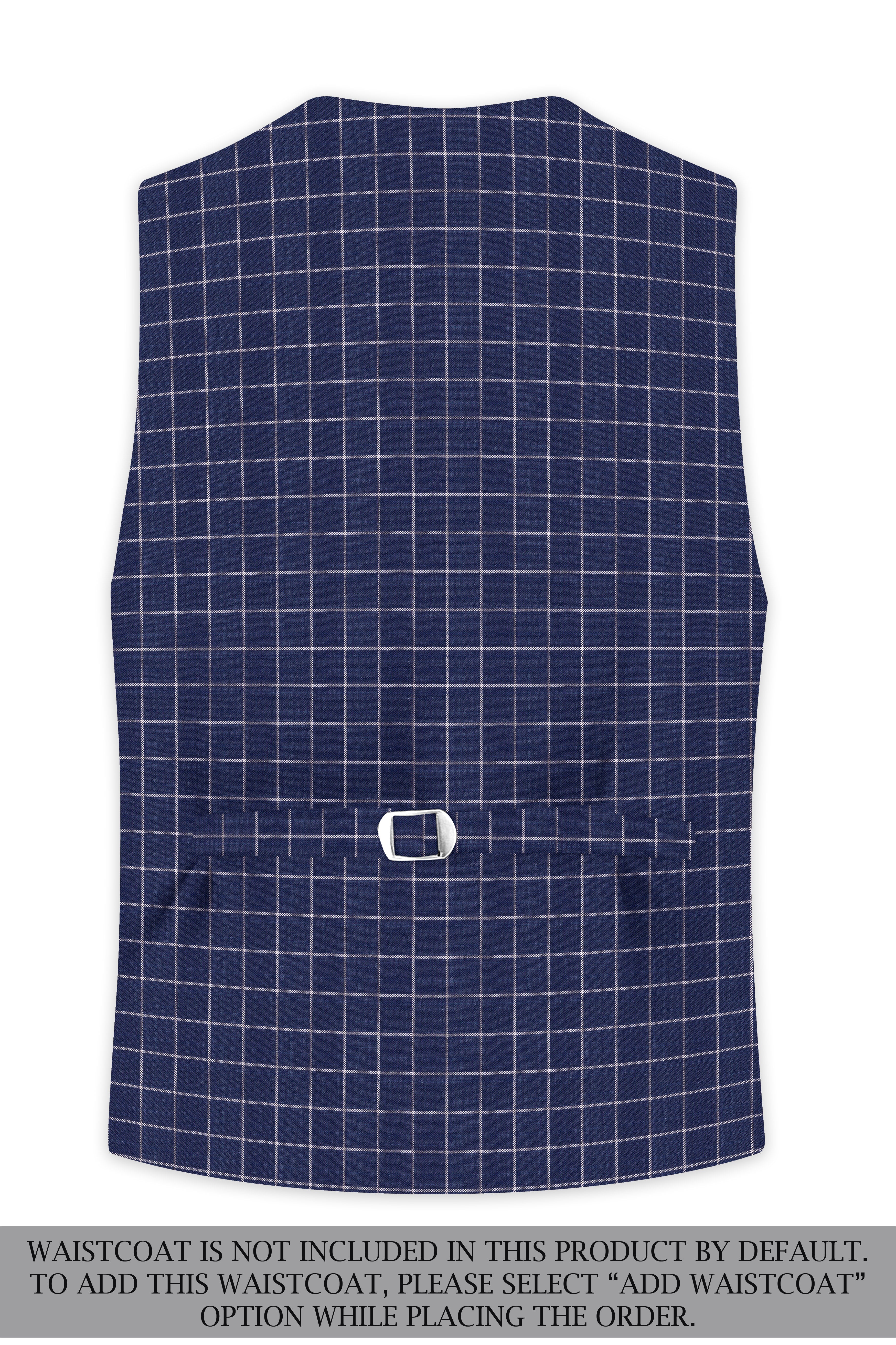 Rhino Blue Super fine Checkered Double Breasted Premium Cotton Suit