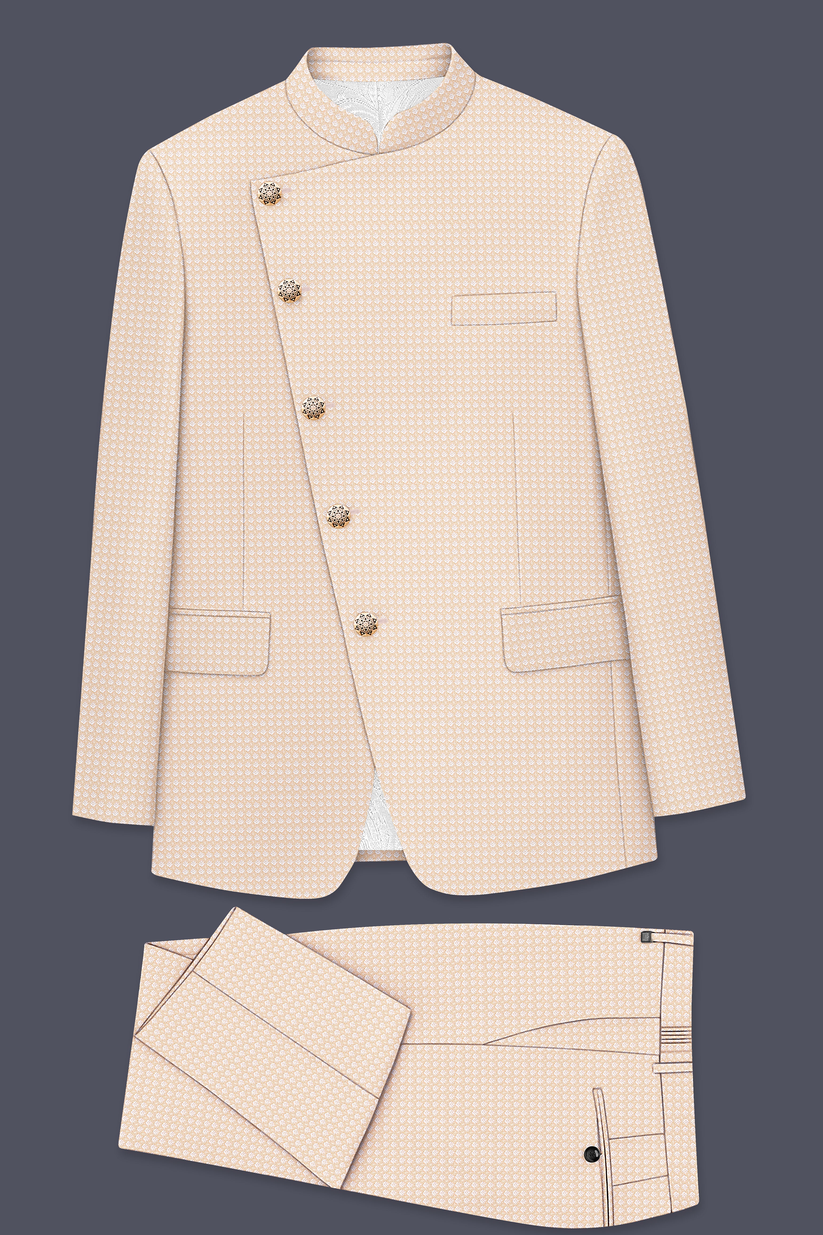 Tumbleweed Cross Placket Super Soft Bandhgala Designer Suit