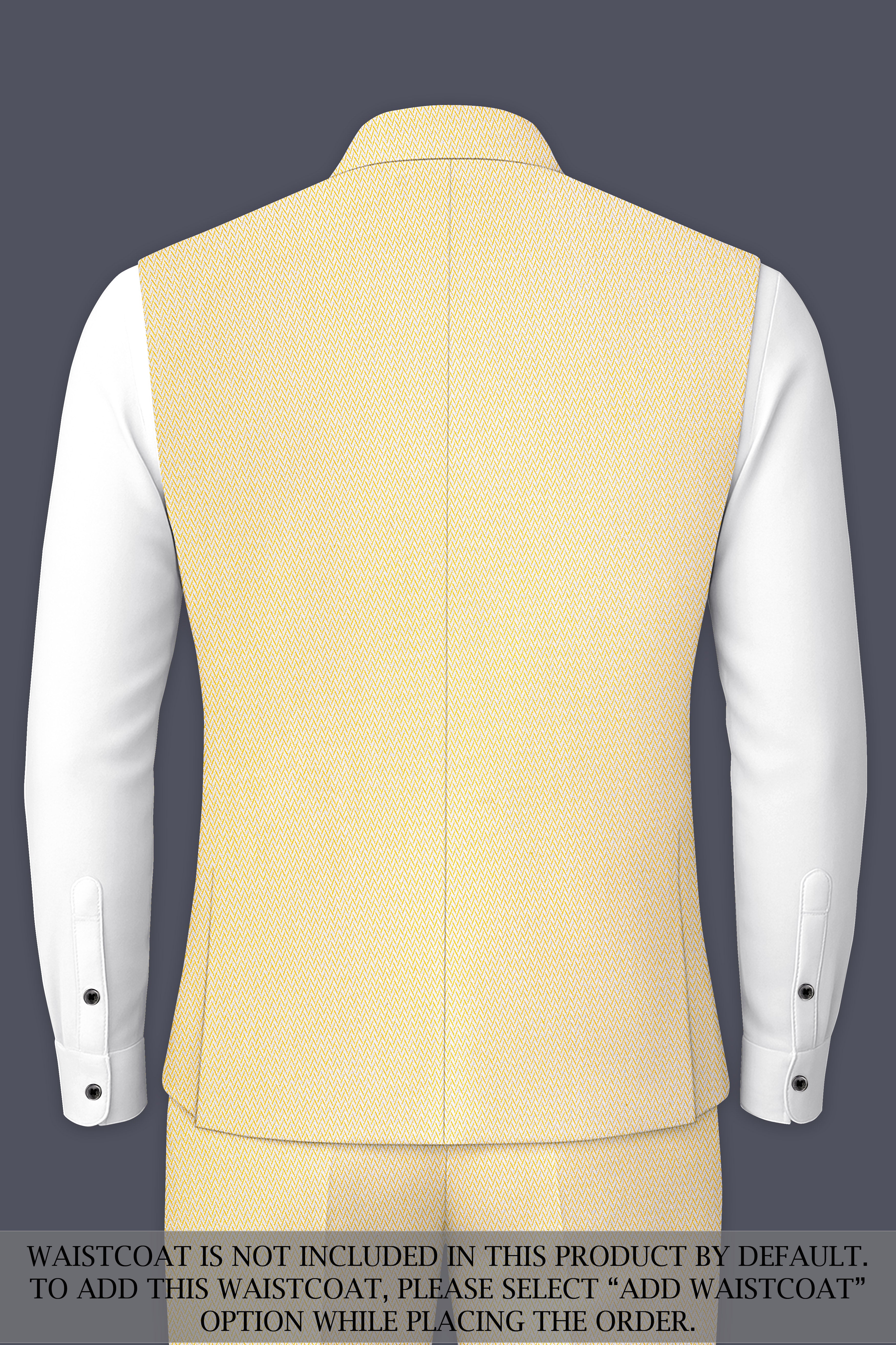 Cashmere Chevron Textured Cross Placket Bandhgala Designer Suit