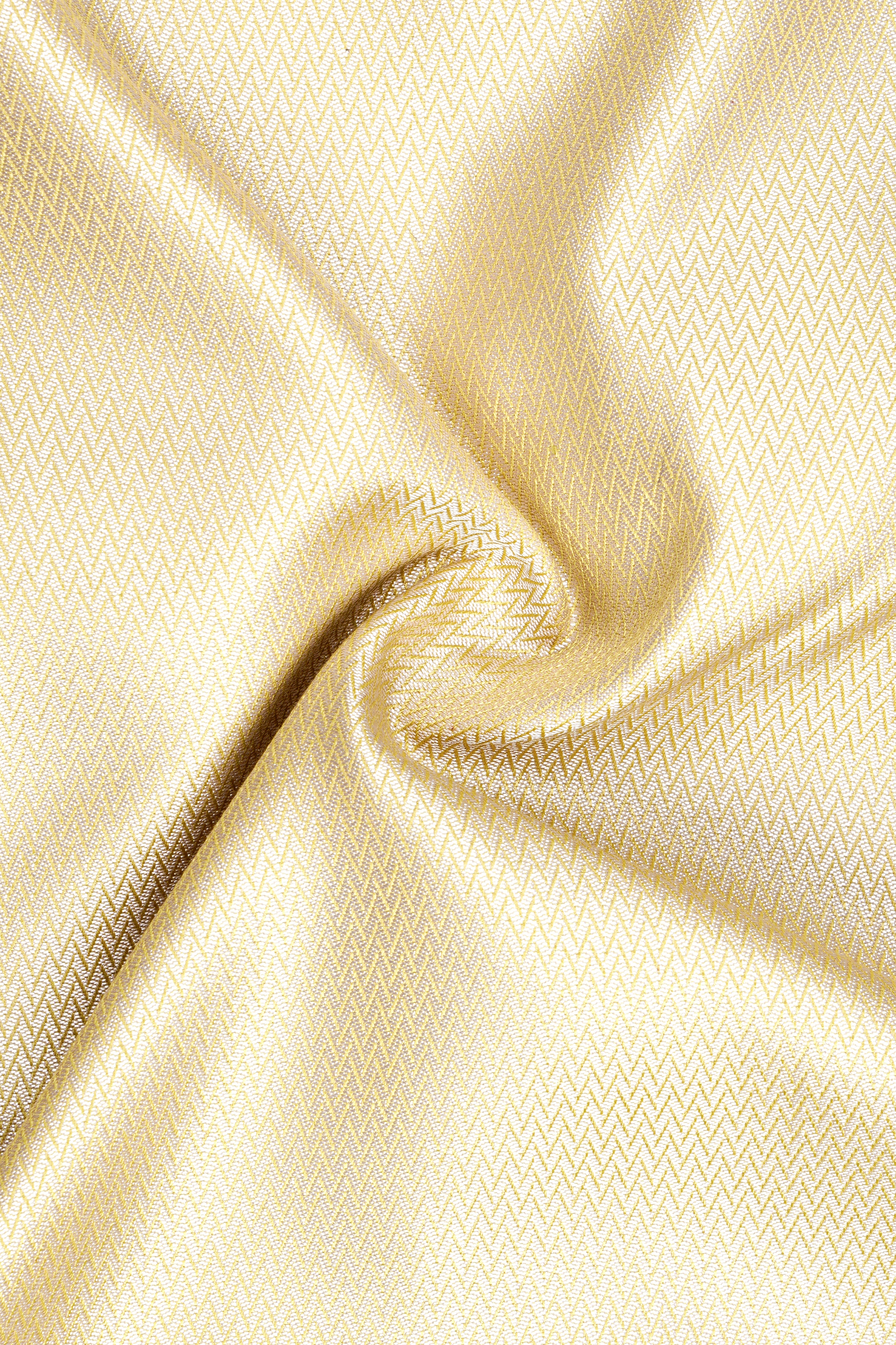 Cashmere Chevron Textured Cross Placket Bandhgala Designer Suit