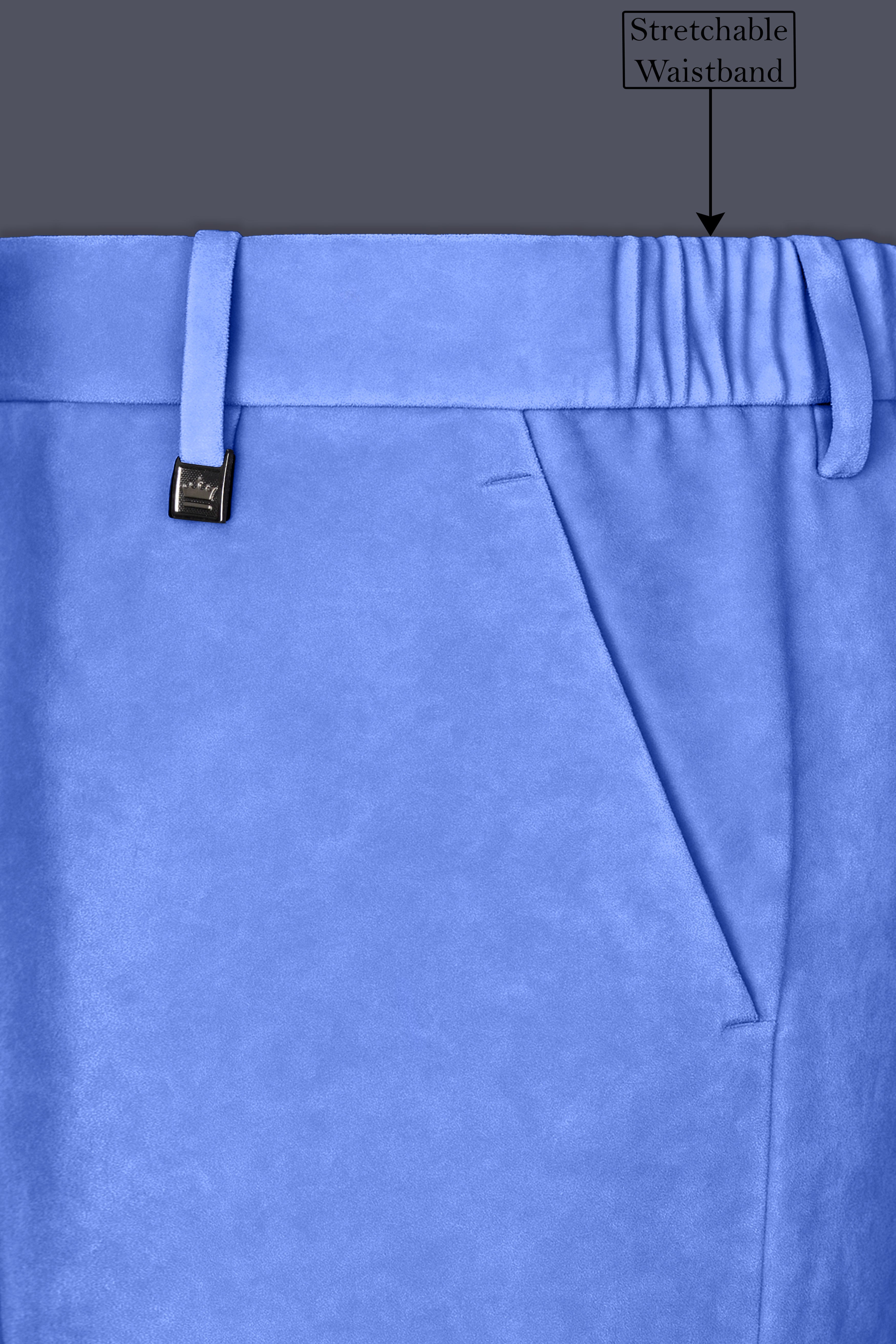 Mariner Blue velvet Cross Placket Bandhgala Designer Suit