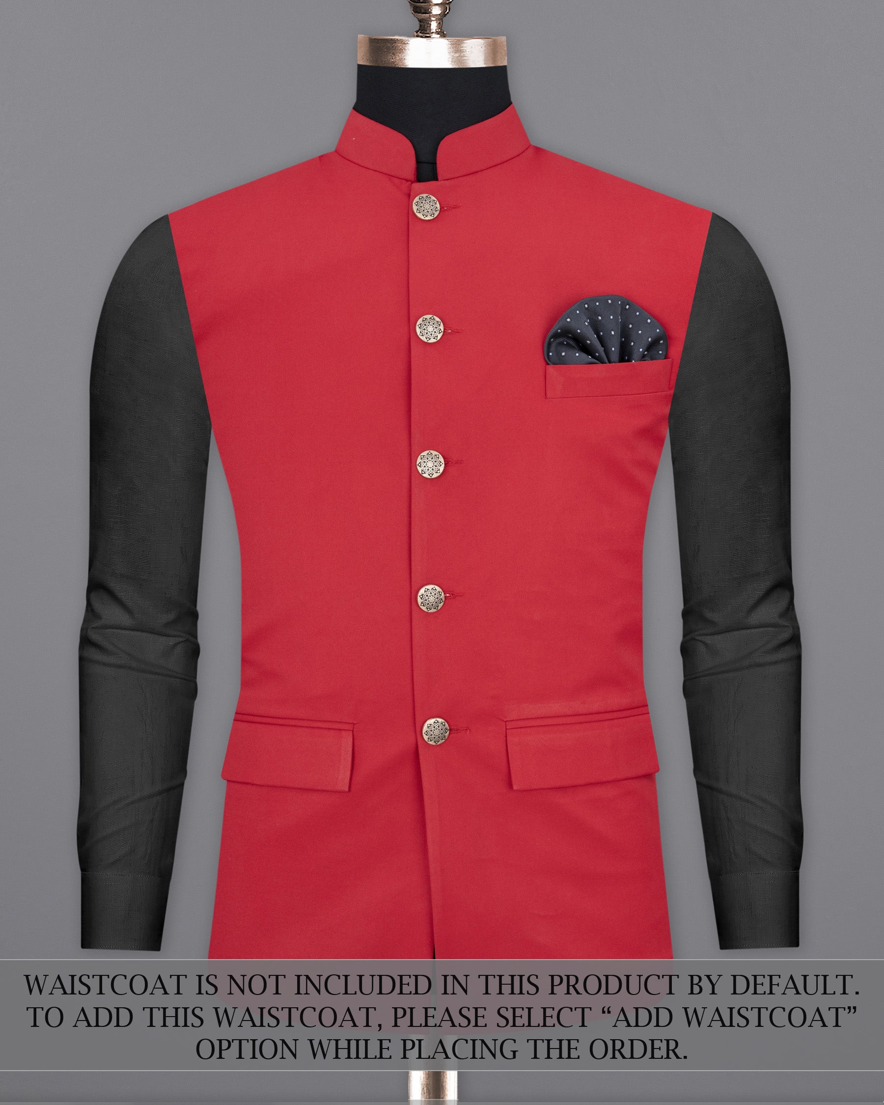 Jasper Red Bandhgala Sports Suit