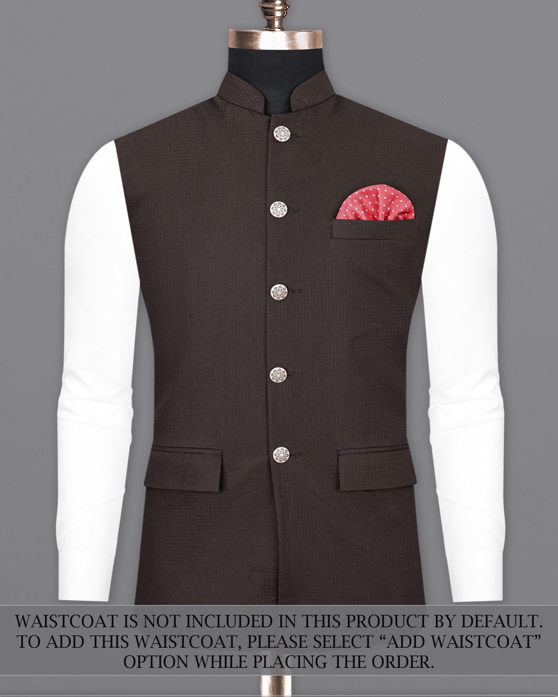 Birch Brown Bandhgala Sports Premium Cotton Suit