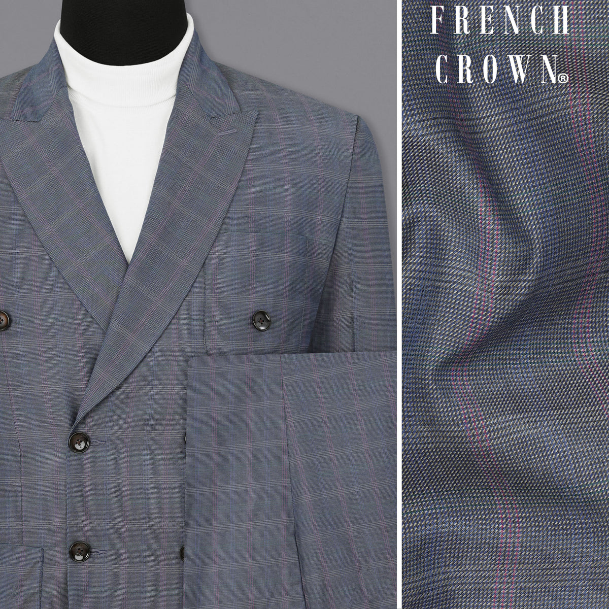Storm Dust Plaid Double Breasted Sports Suit