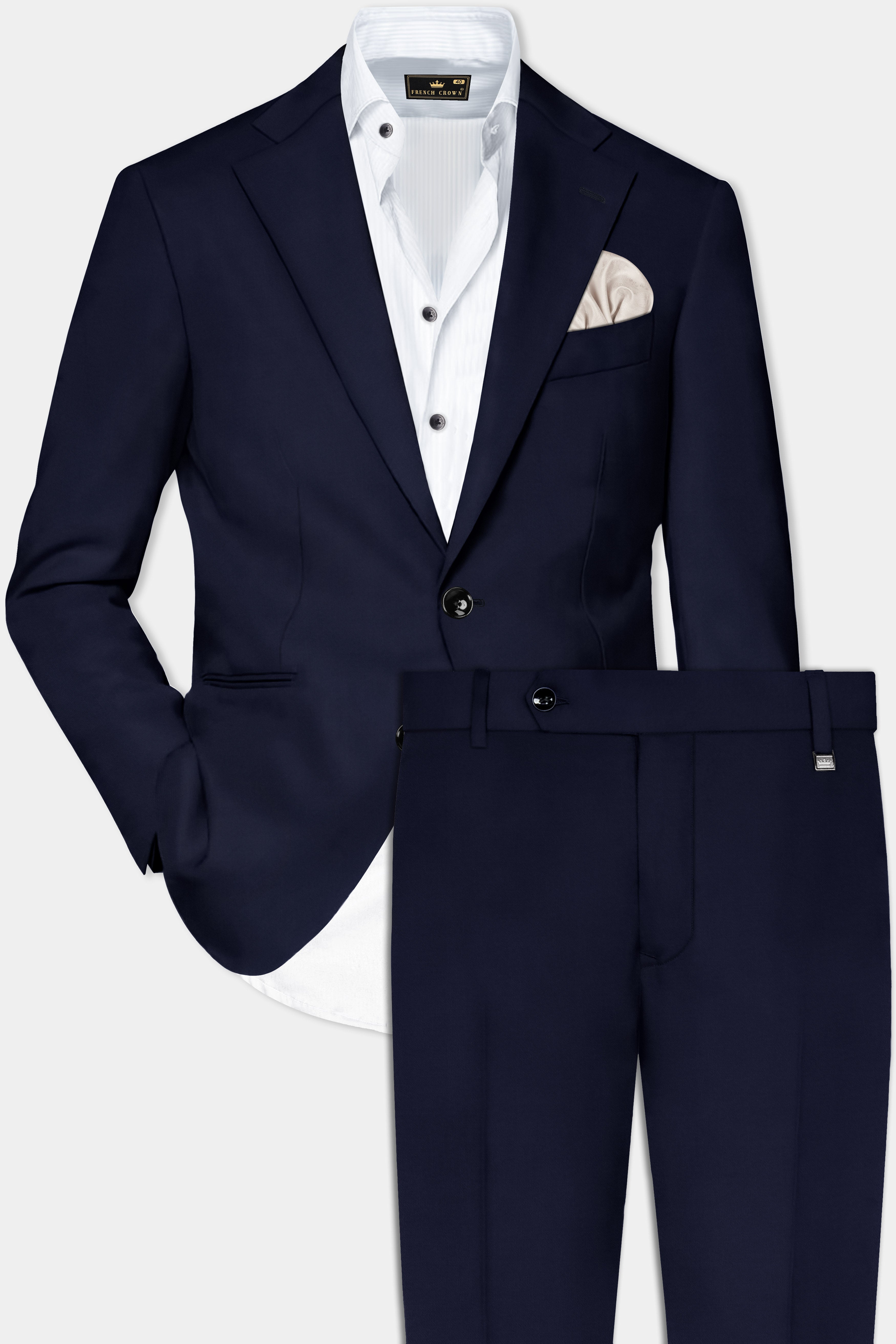 Mirage Blue Diamond Textured Single Breasted Suit