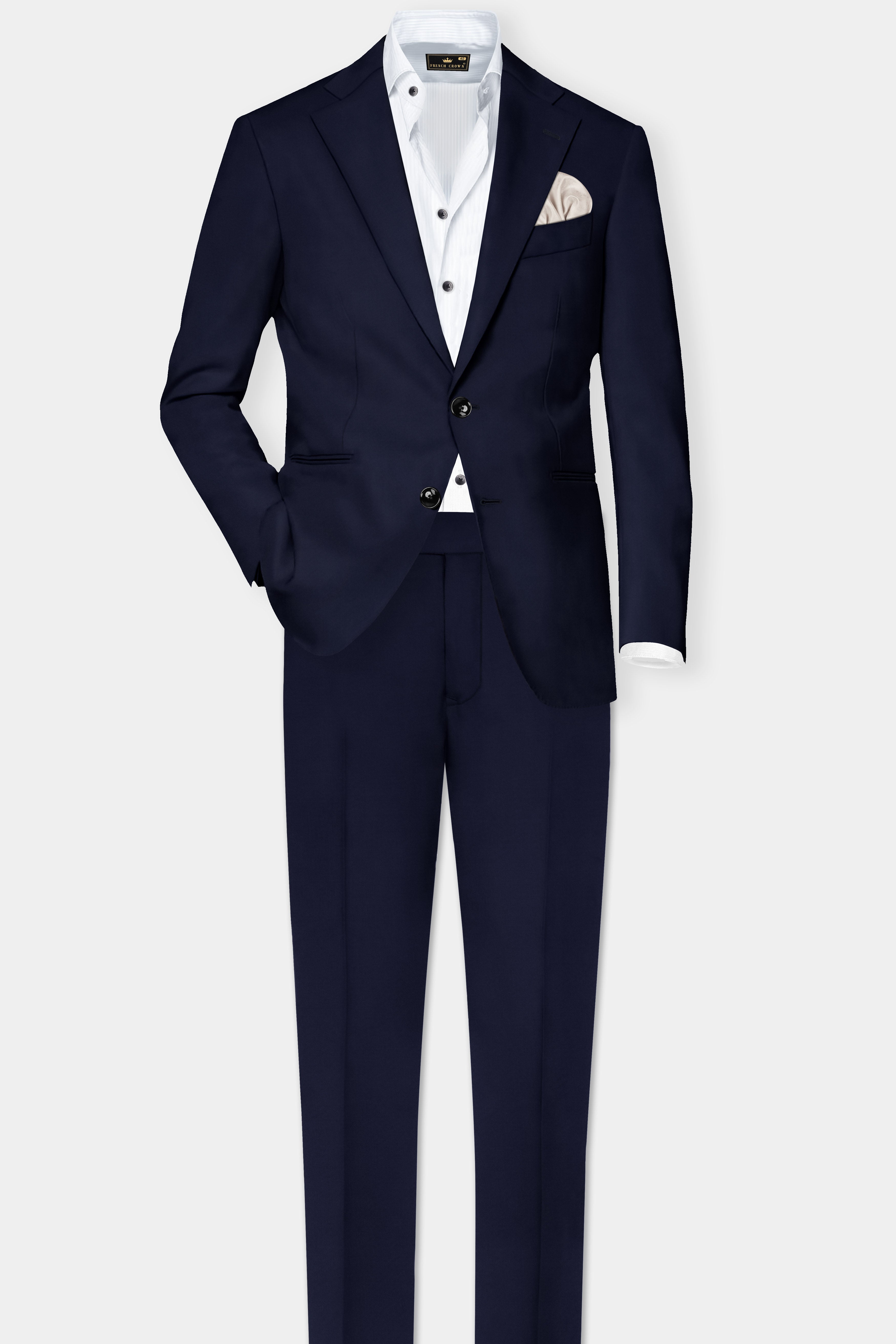 Mirage Blue Diamond Textured Single Breasted Suit