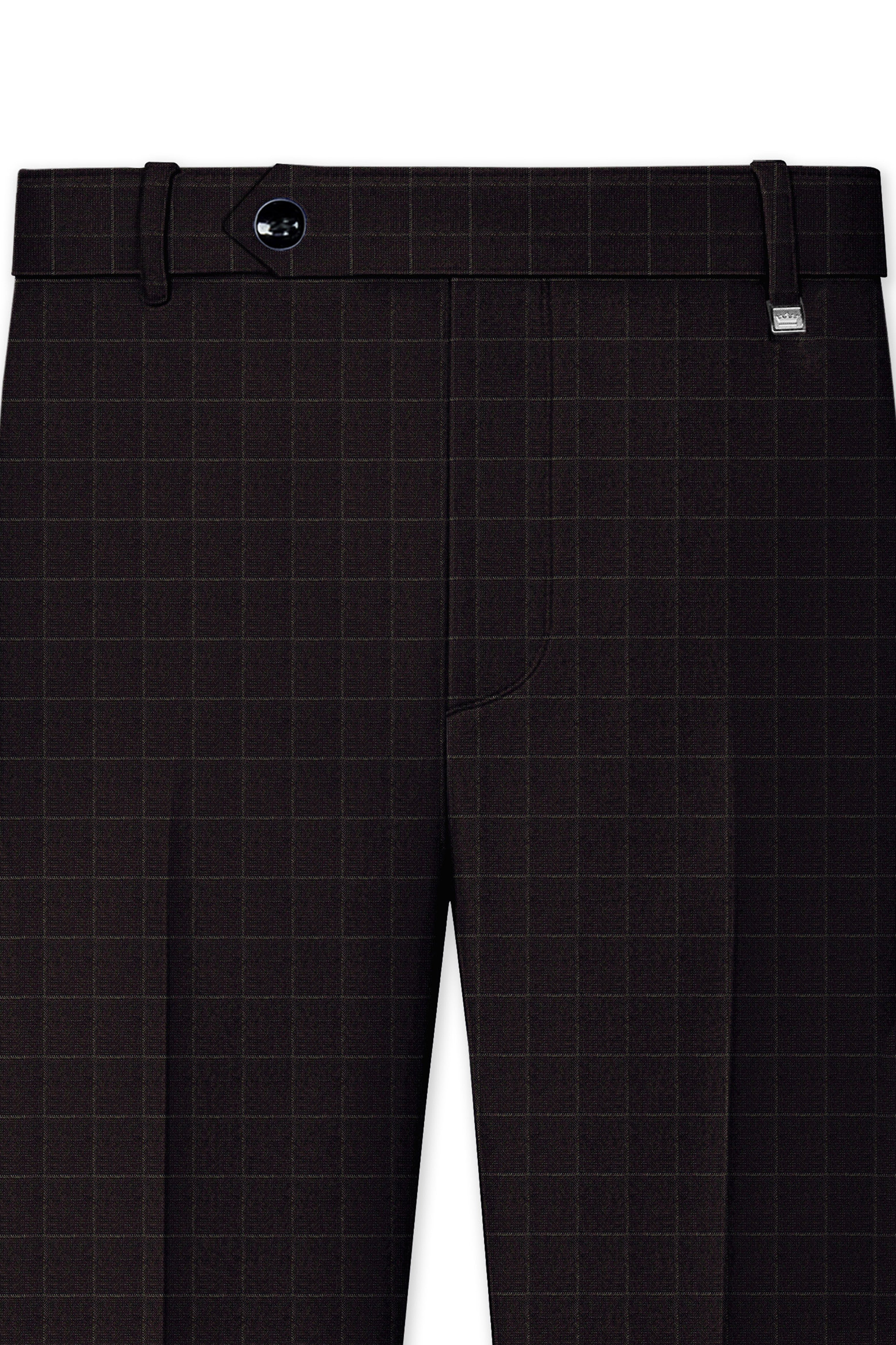 Thunder Brown windowpane Double Breasted Suit