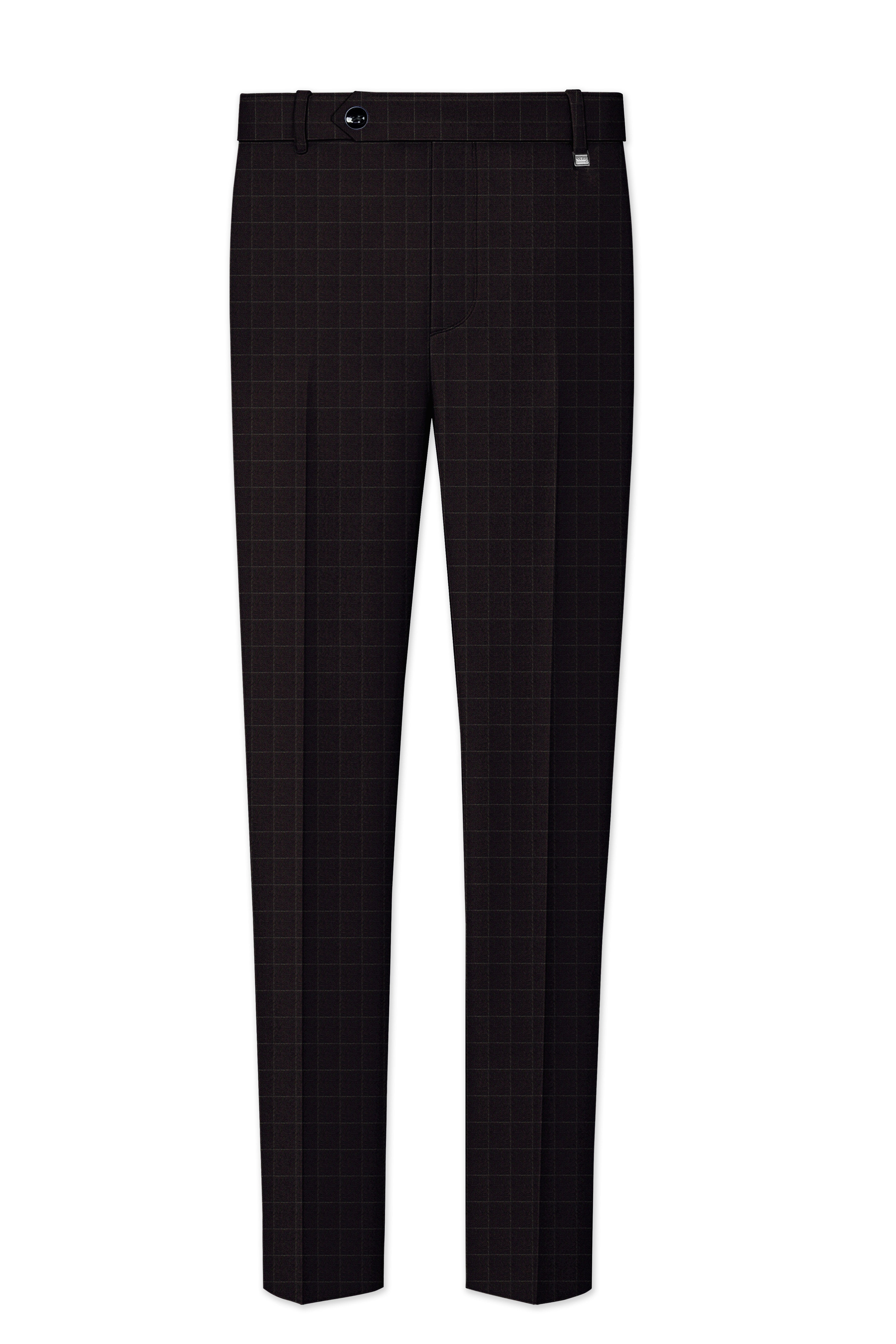 Thunder Brown windowpane Double Breasted Suit
