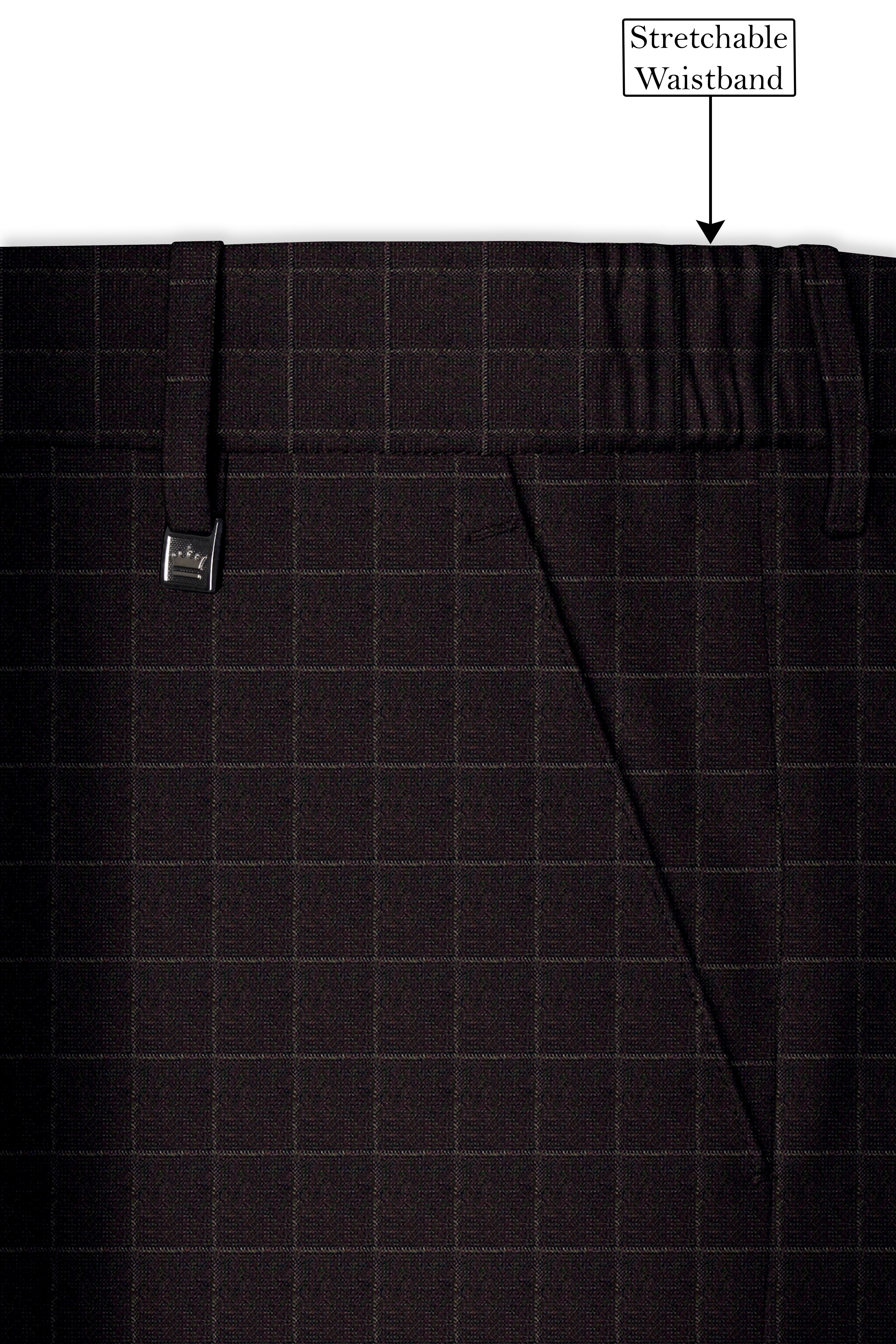 Thunder Brown windowpane Double Breasted Suit
