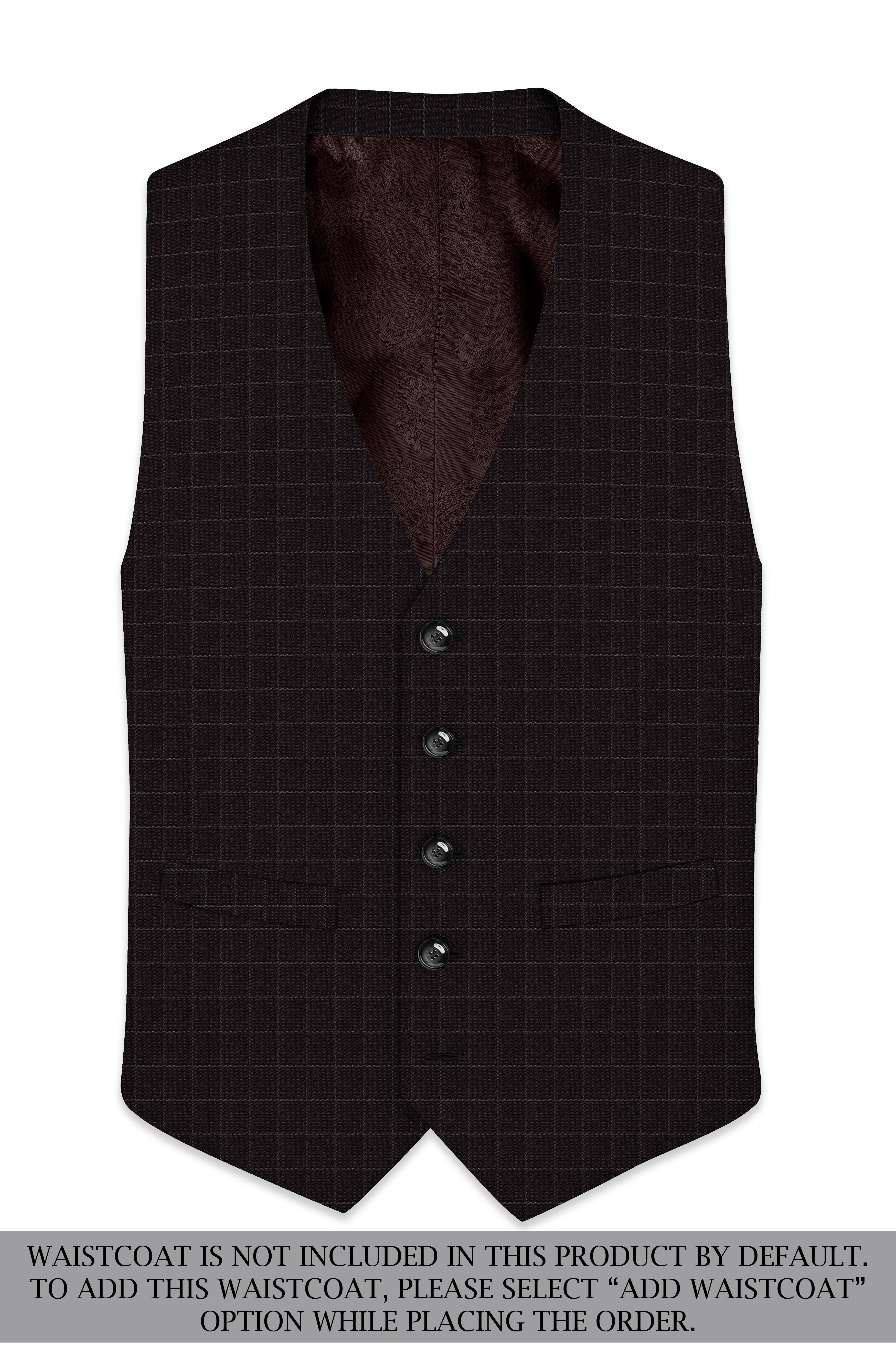Thunder Brown windowpane Double Breasted Suit