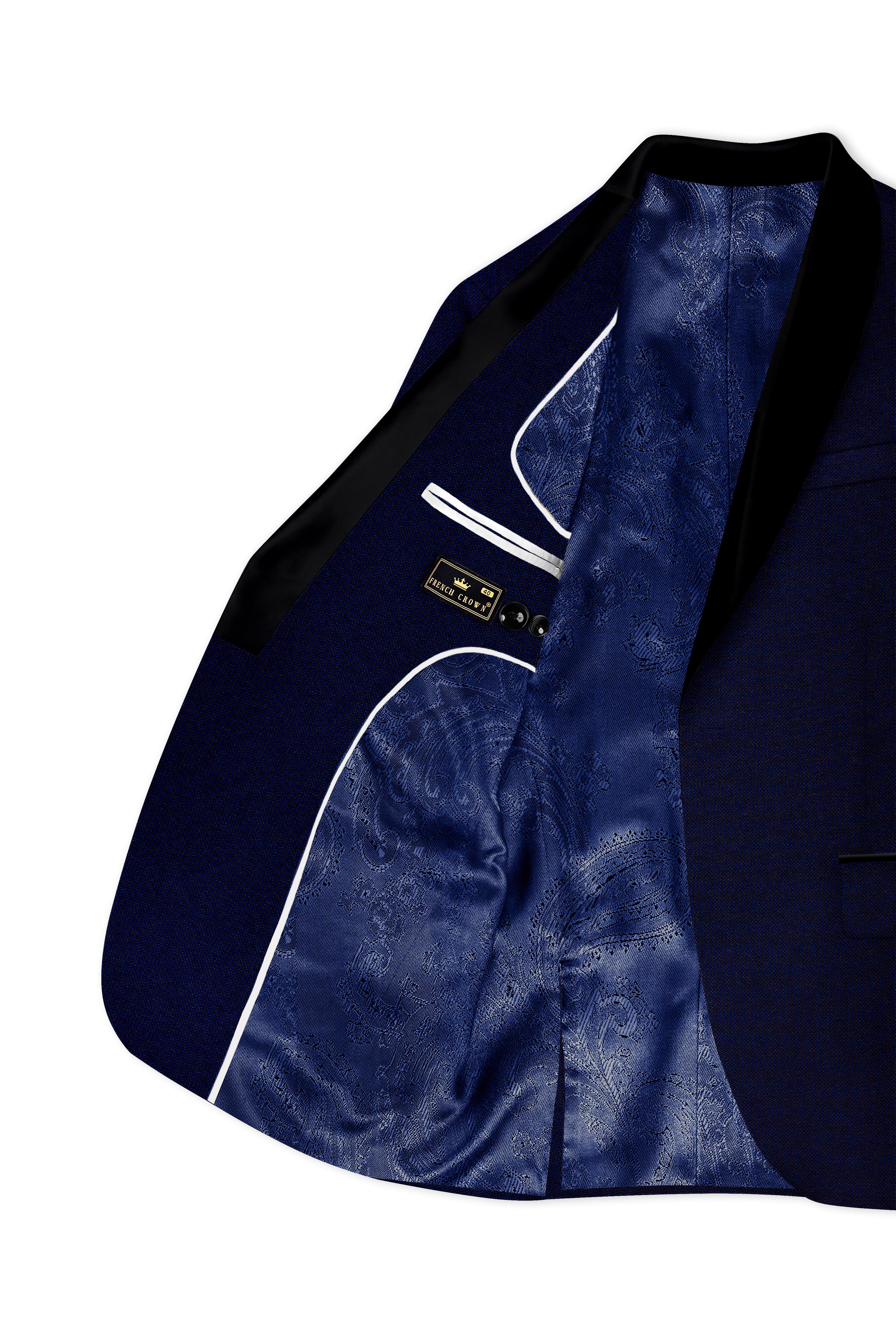 Gunmetal Blue with Black Lapel Tuxedo Suit