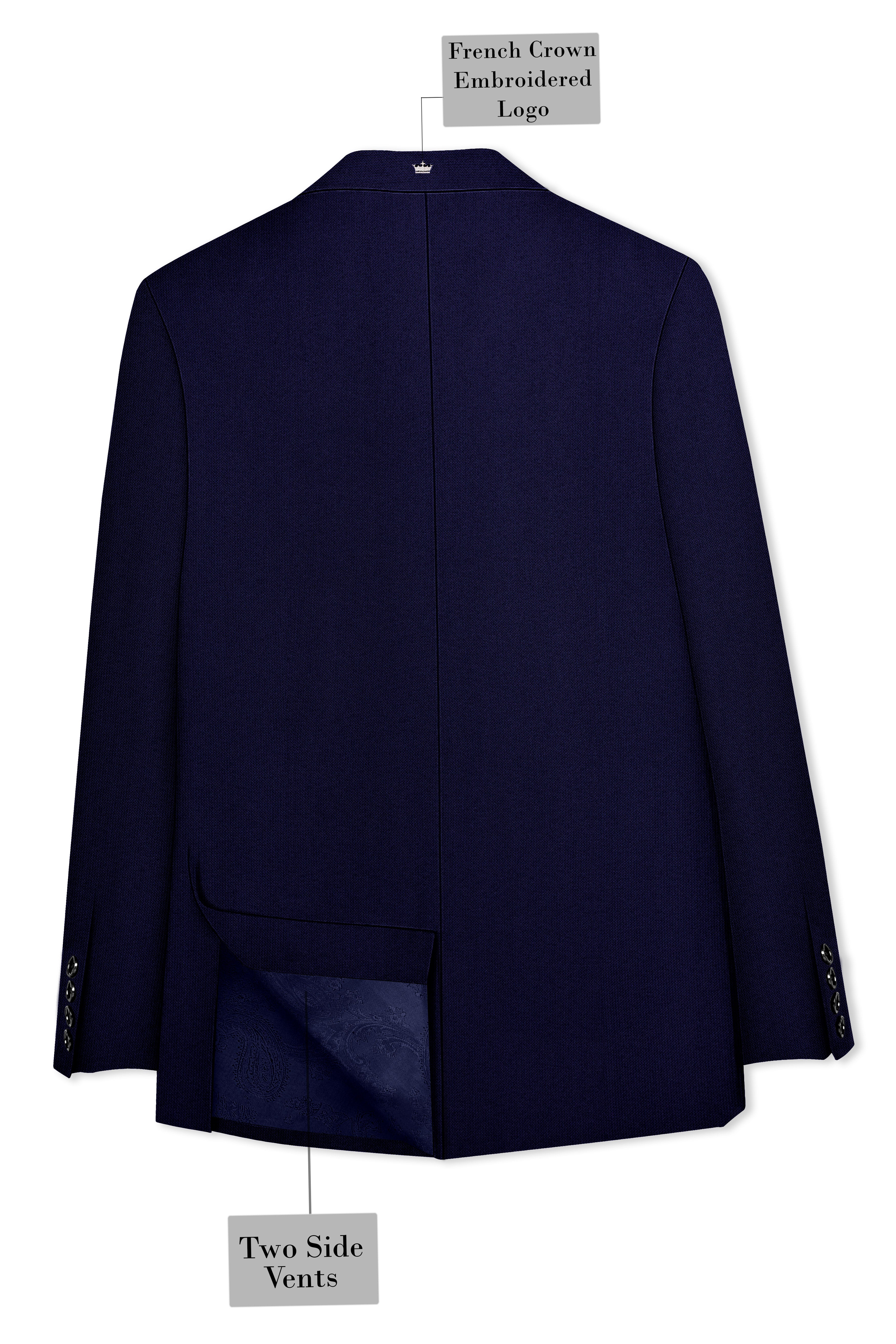 Gunmetal Blue with Black Lapel Tuxedo Suit