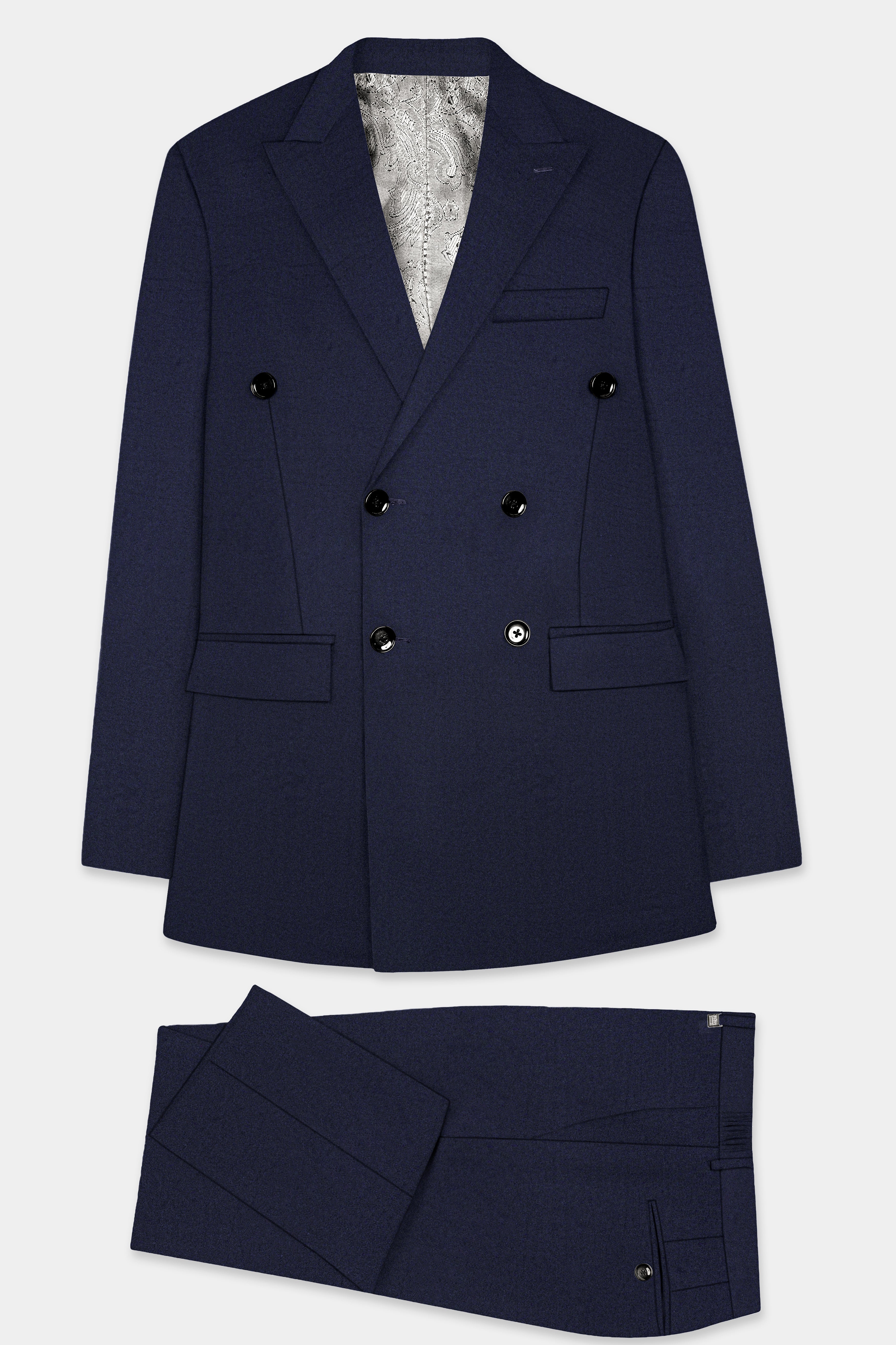 Firefly Navy Blue Double-Breasted Suit