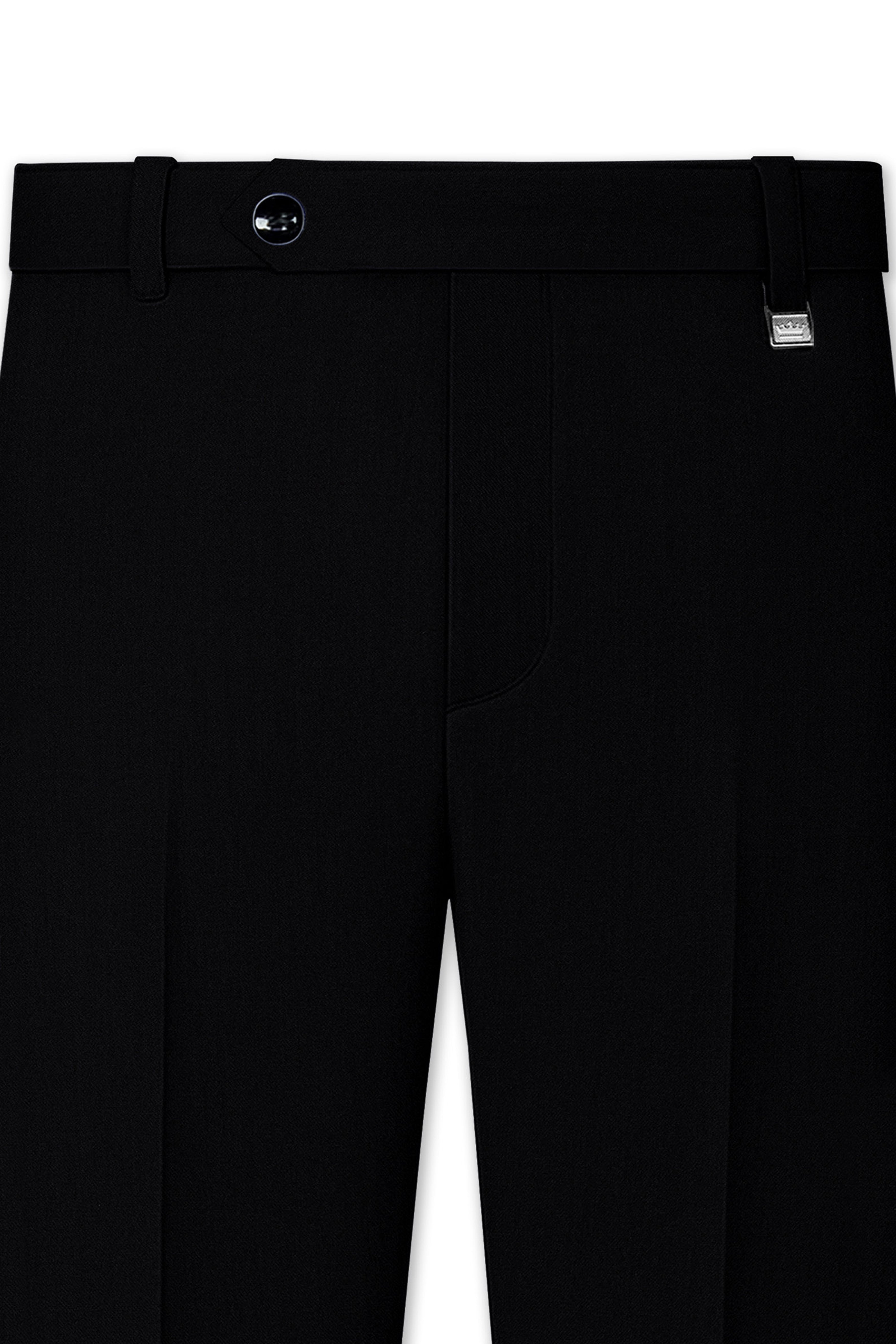 Thunder Black Cross Placket Bandhgala Suit