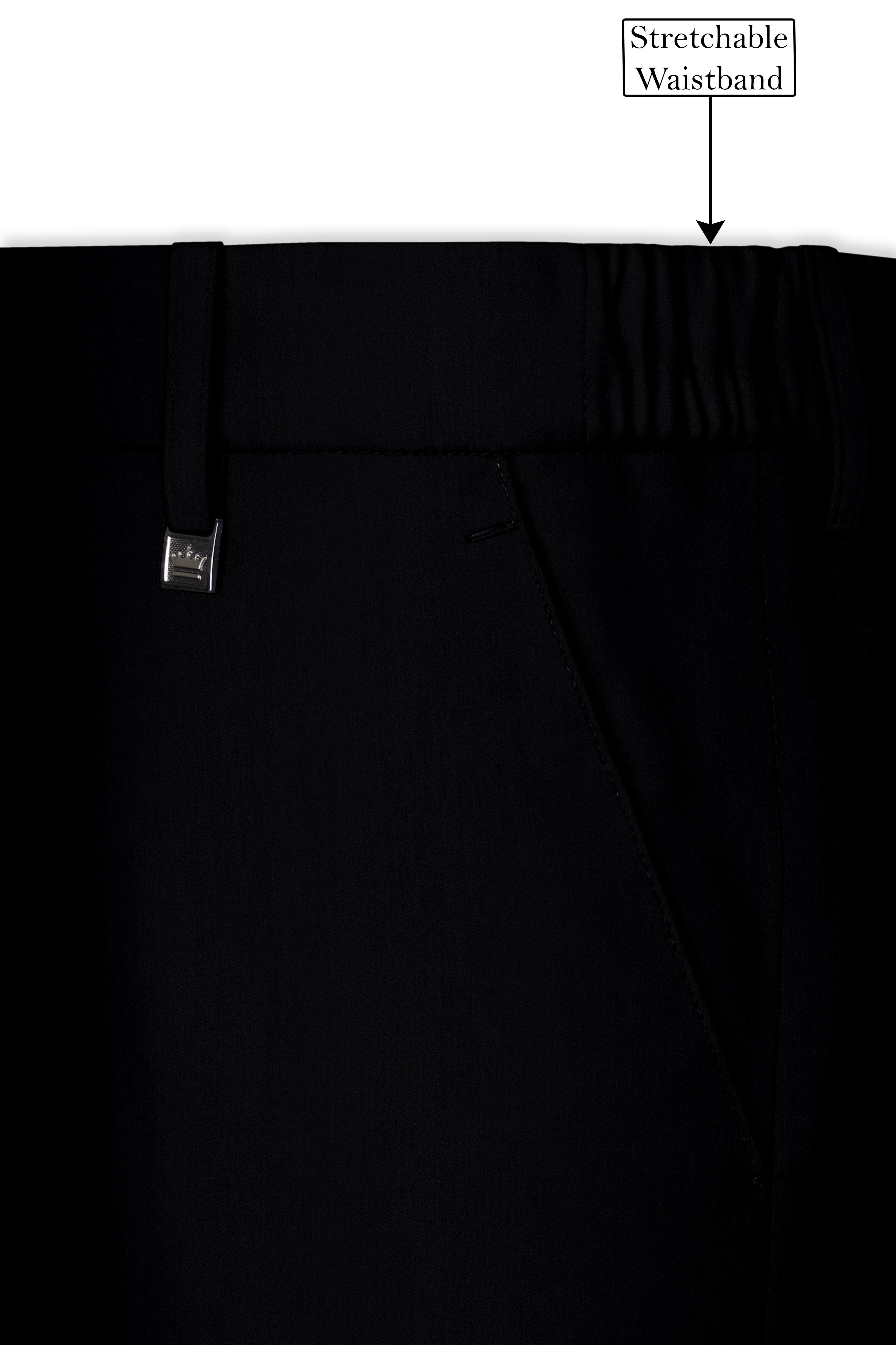 Thunder Black Cross Placket Bandhgala Suit