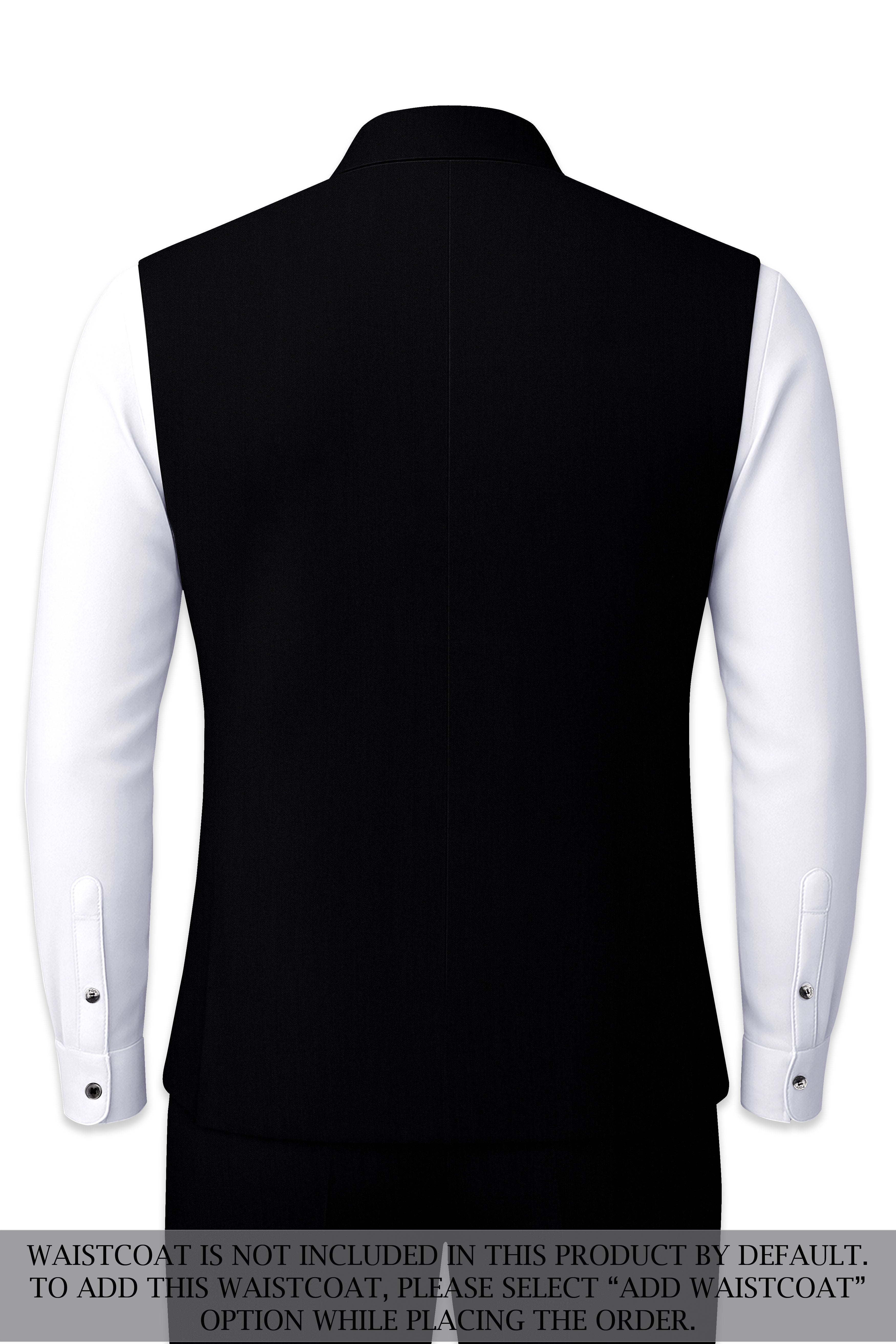 Thunder Black Cross Placket Bandhgala Suit