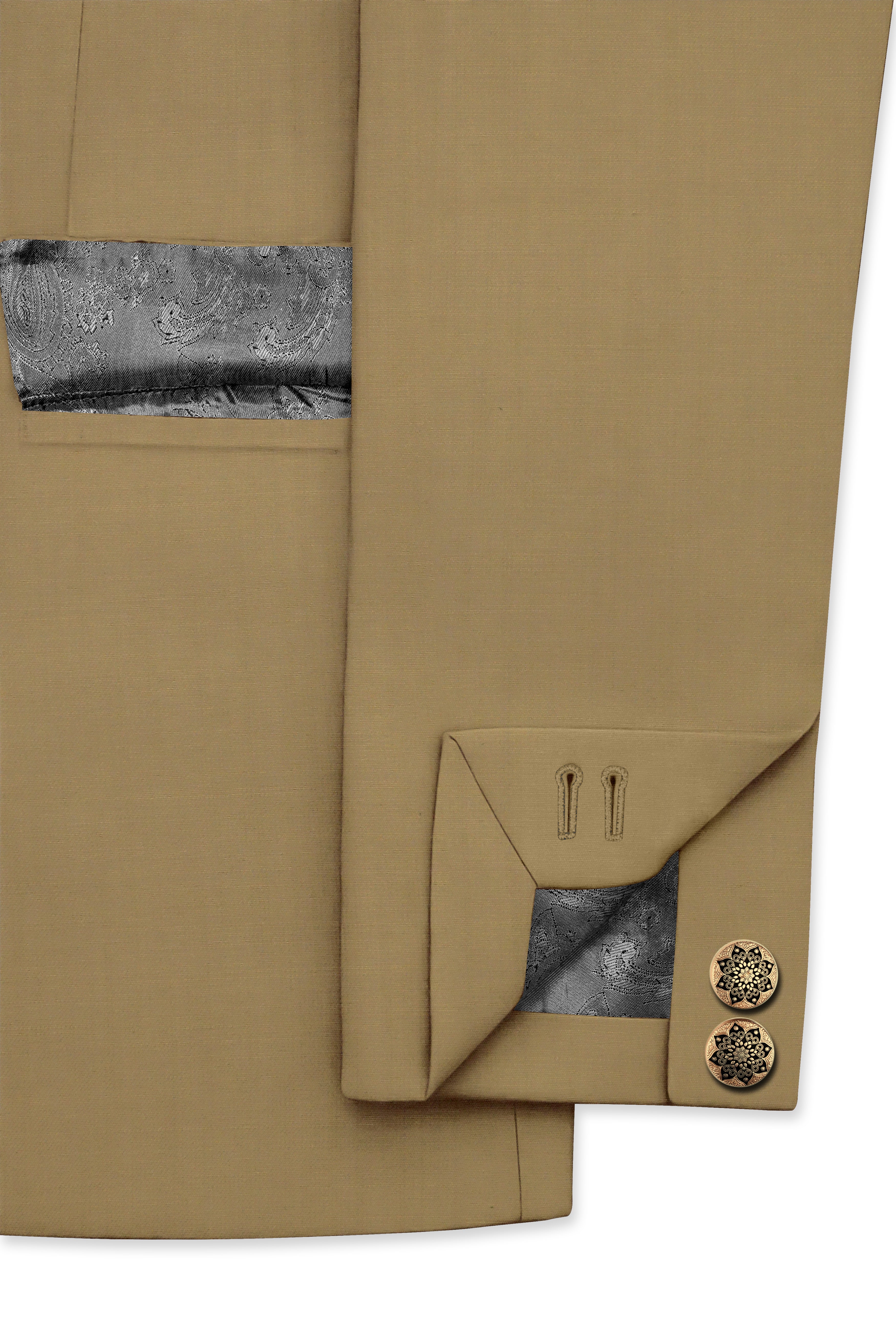 Shadow Brown Cross Placket Bandhgala Suit