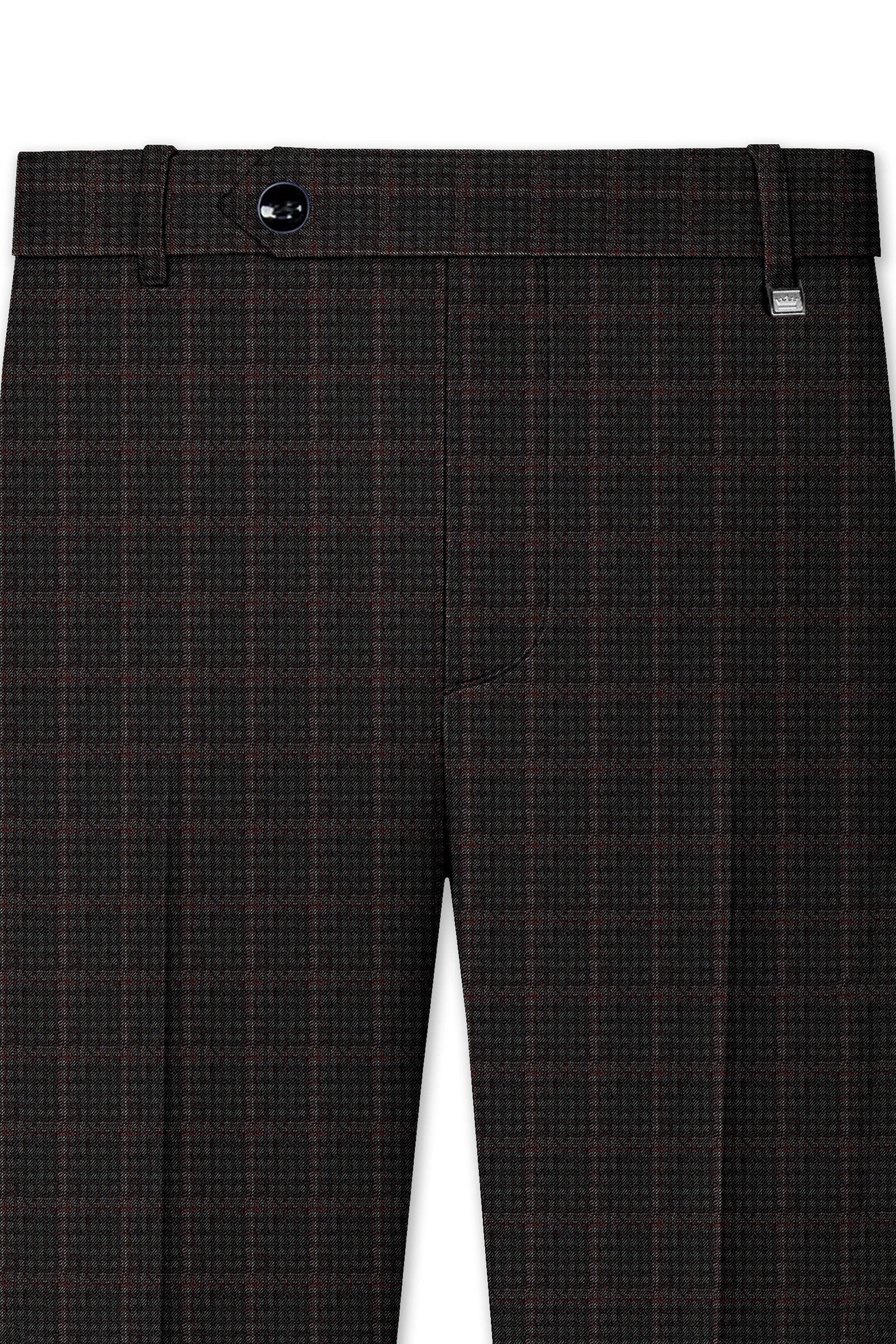 Thunder Brown Subtle Checkered Double Breasted Suit