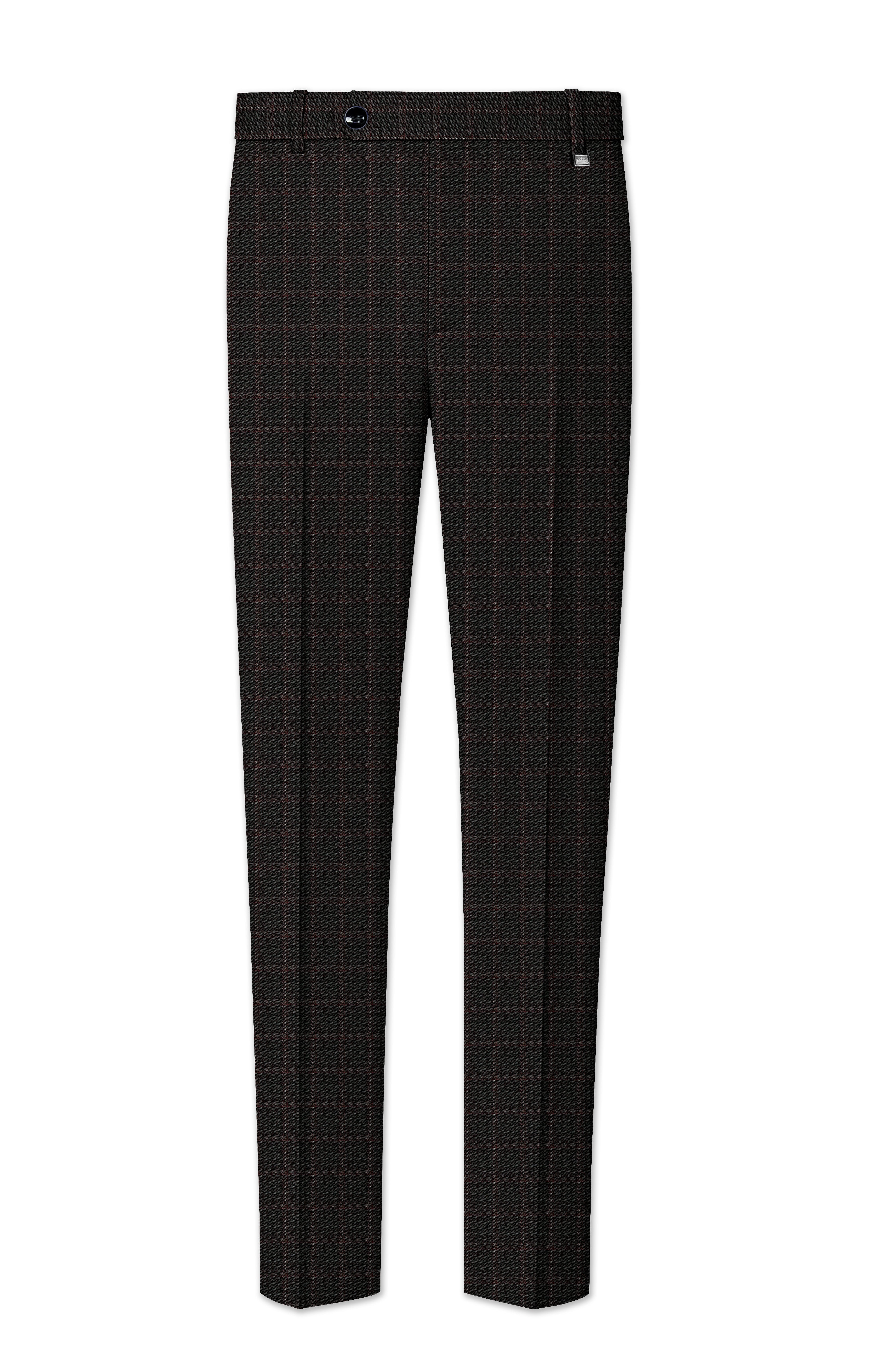 Thunder Brown Subtle Checkered Double Breasted Suit
