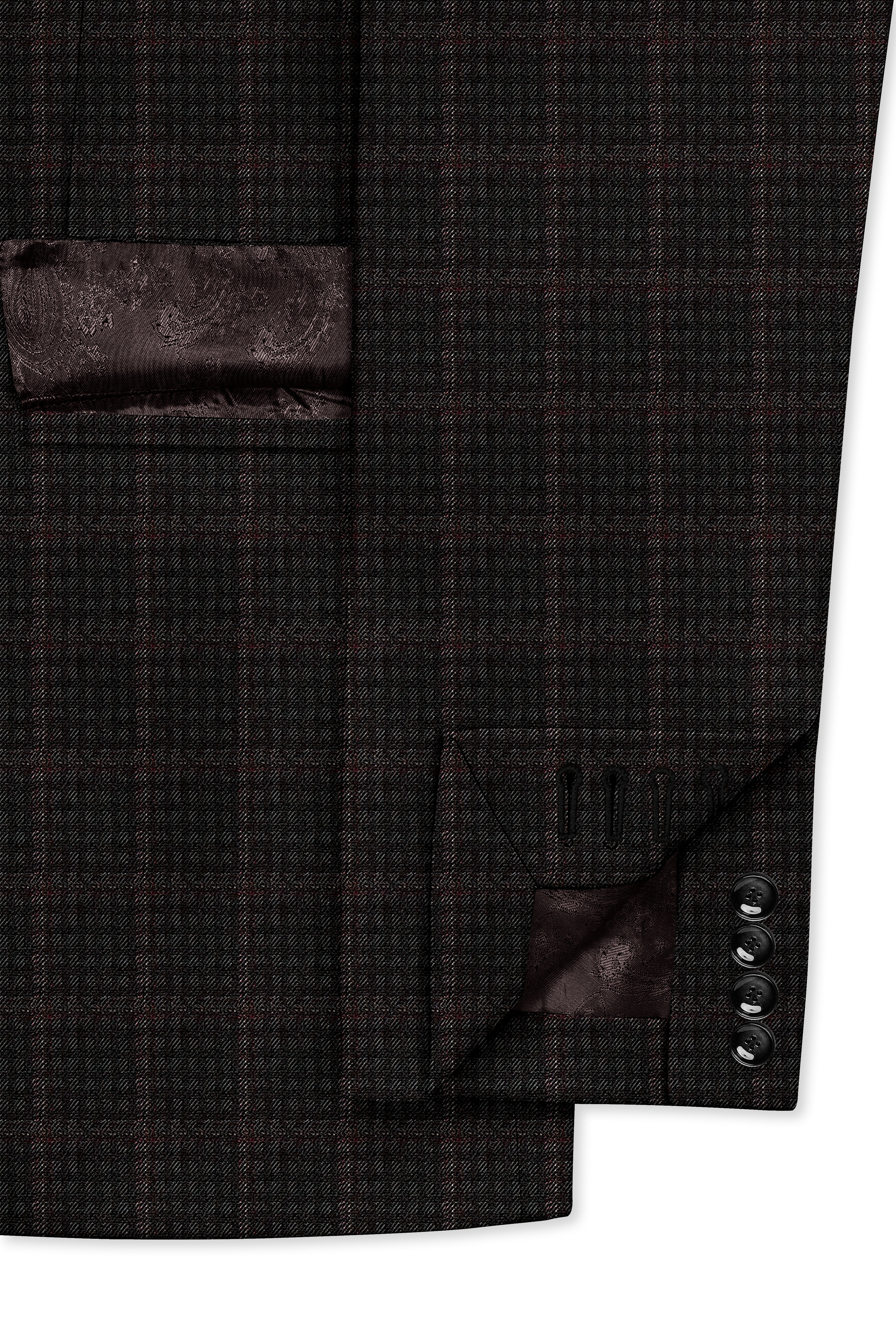 Thunder Brown Subtle Checkered Double Breasted Suit