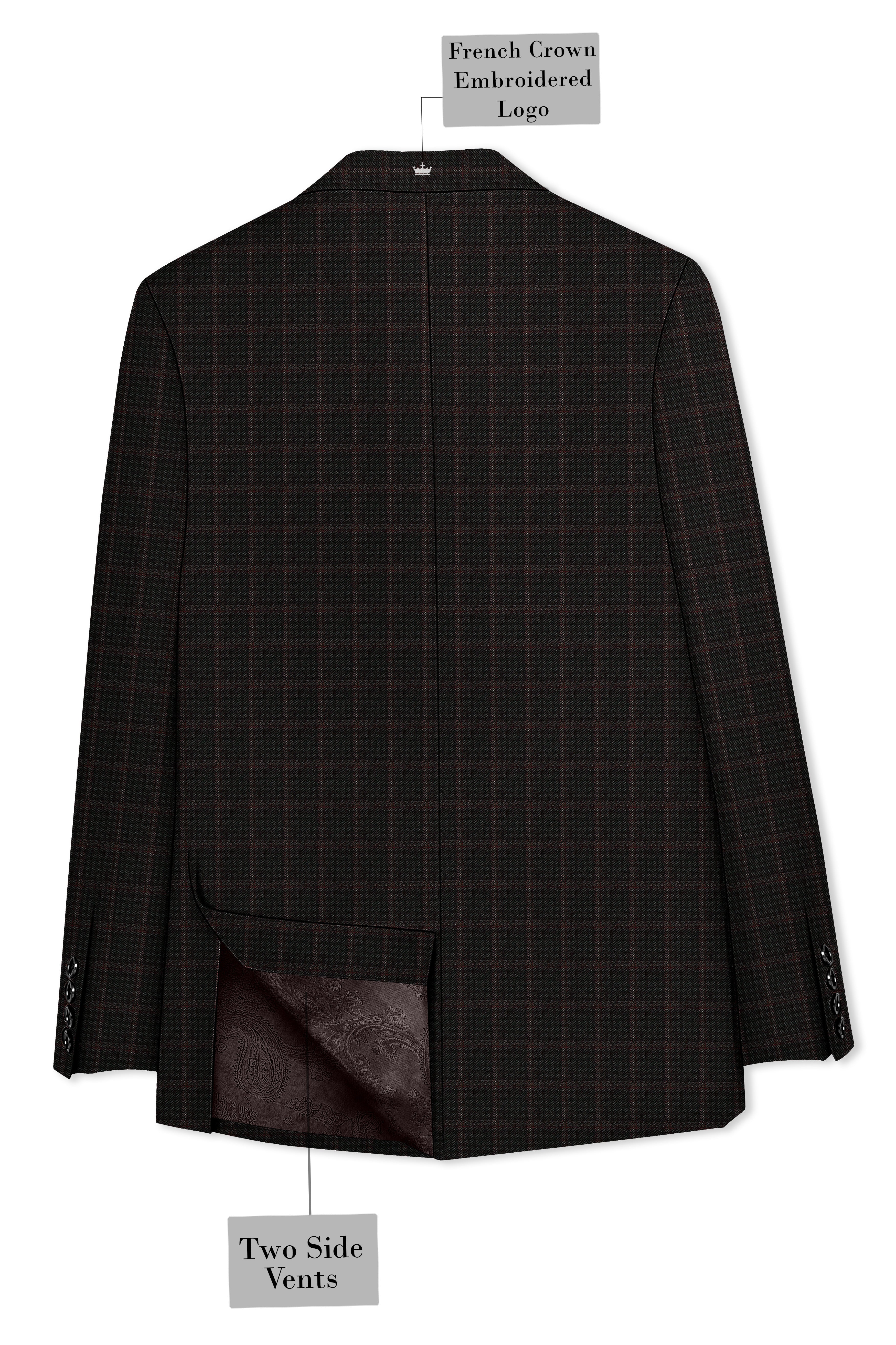Thunder Brown Subtle Checkered Double Breasted Suit