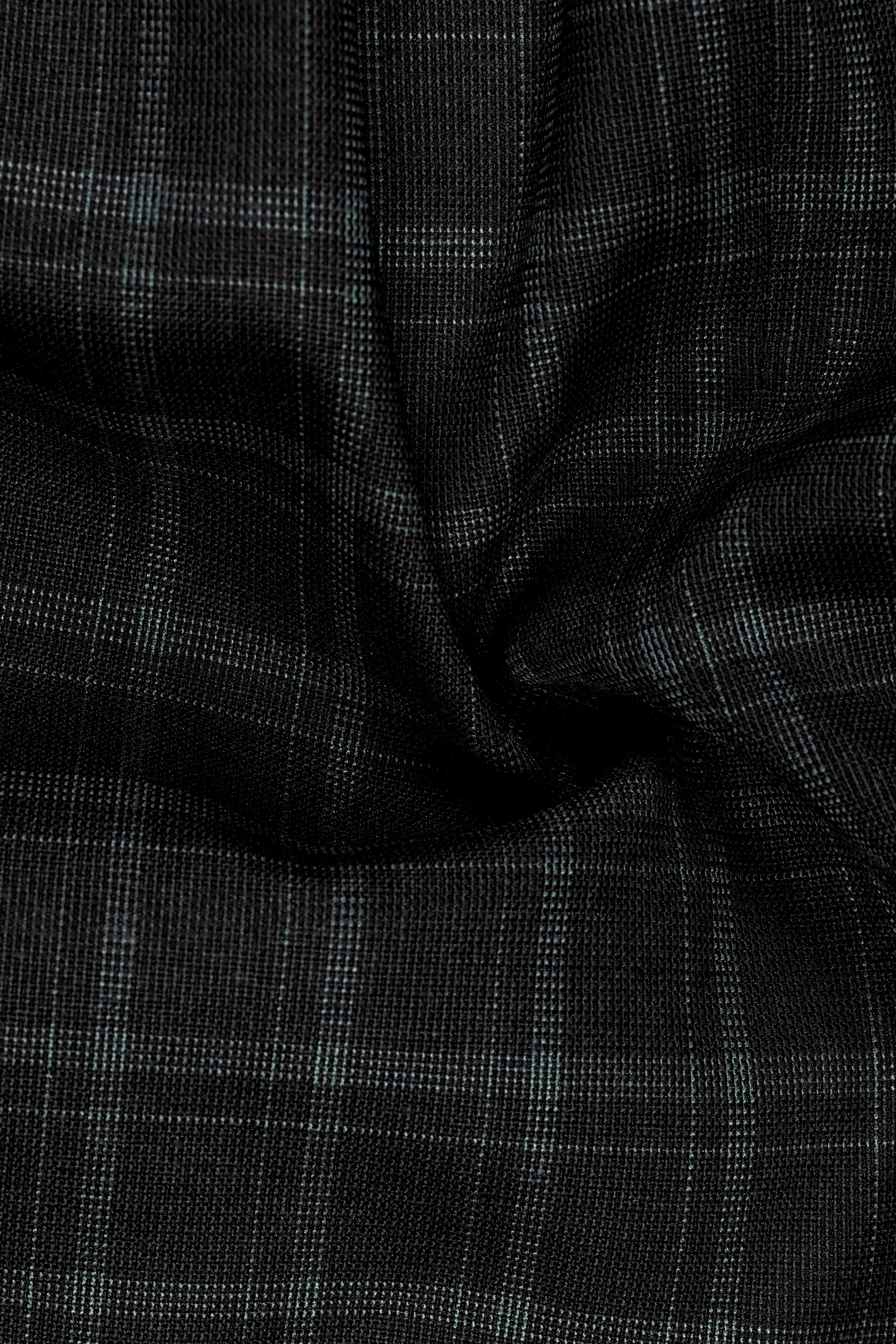 Cape God Gray windowpane Cross Bandhgala Suit