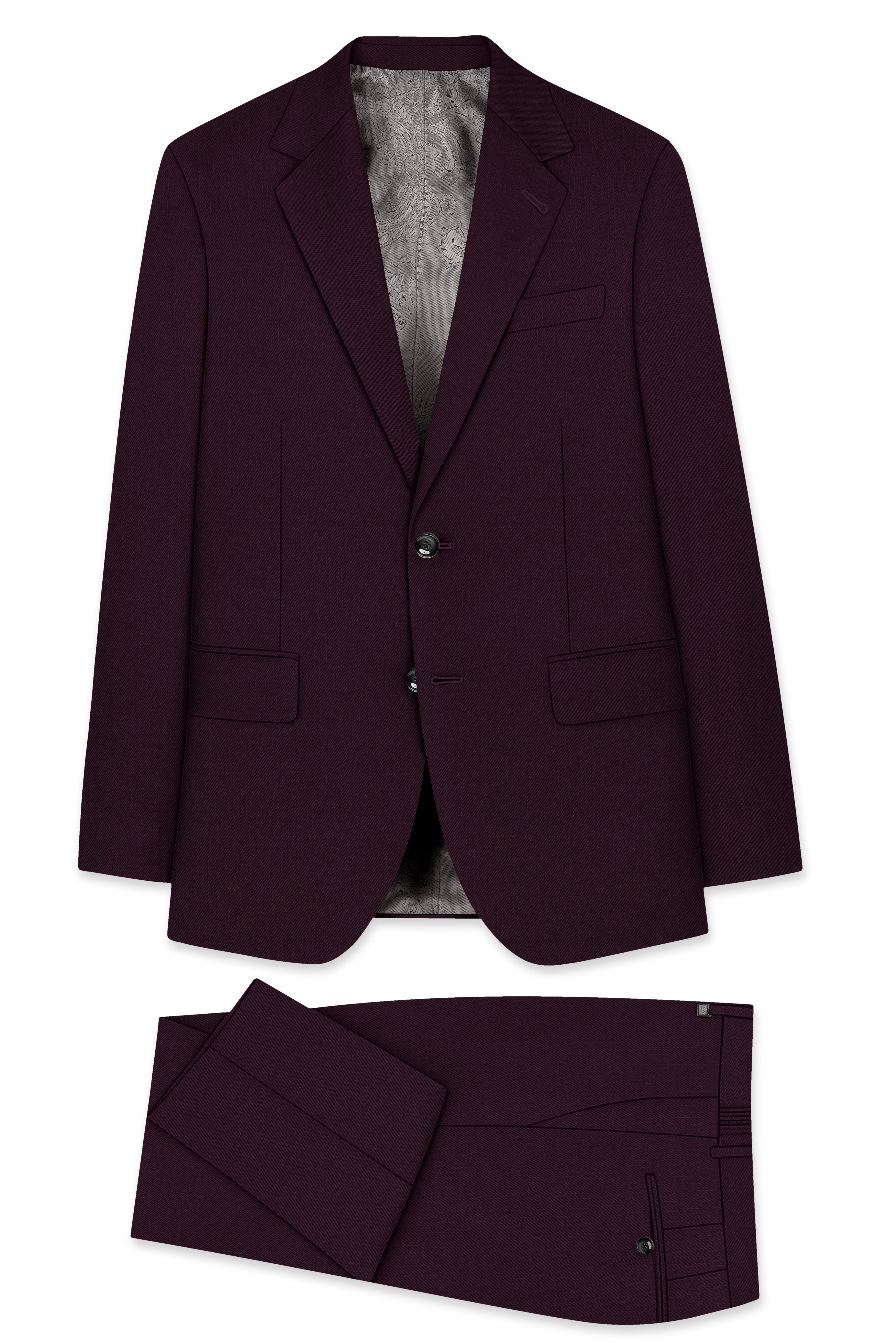 Eclipse Maroon Single Breasted Suit