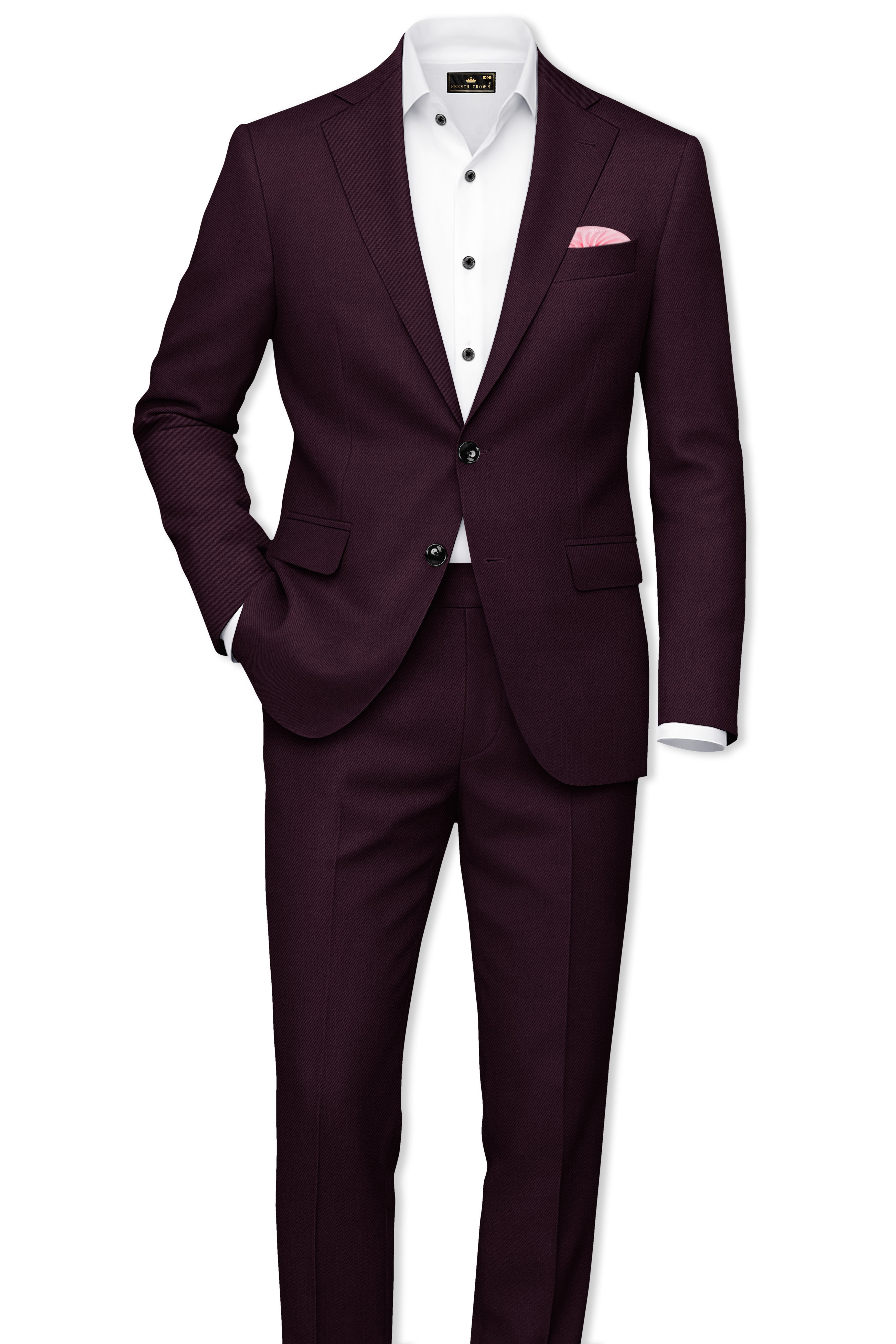 Eclipse Maroon Single Breasted Suit