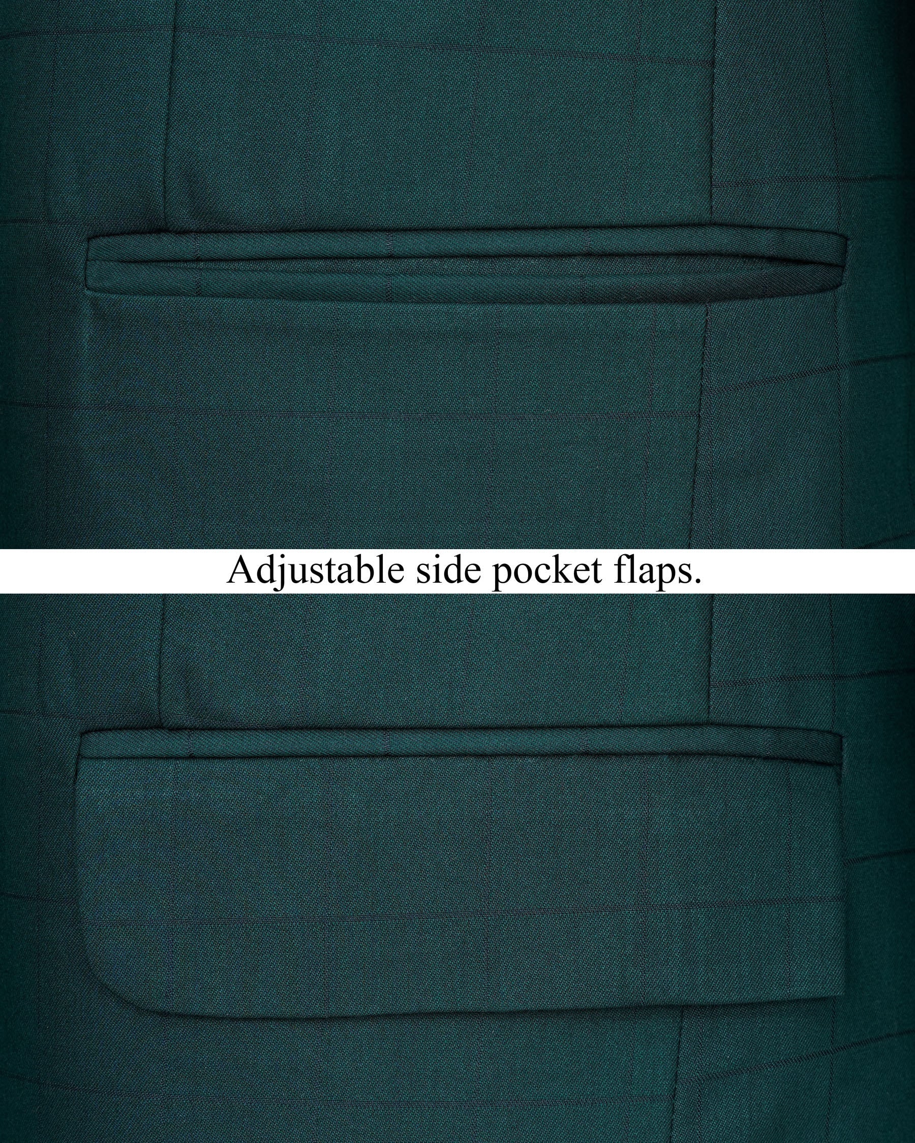 Dianne Green Subtle Windowpane Cross Placket Bandhgala Suit