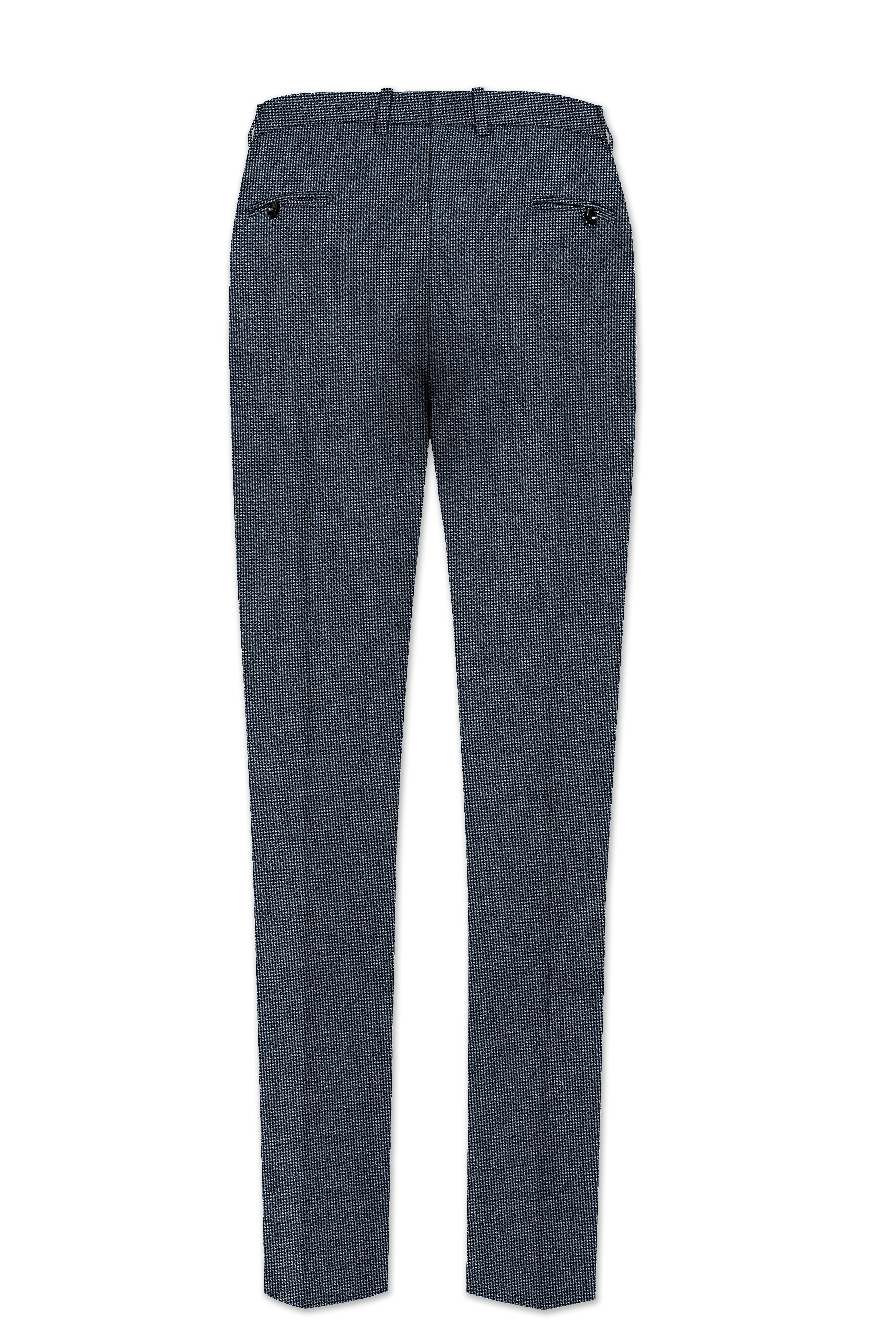 Pale Slate Gray and Black Premium Cotton Double Breasted Suit