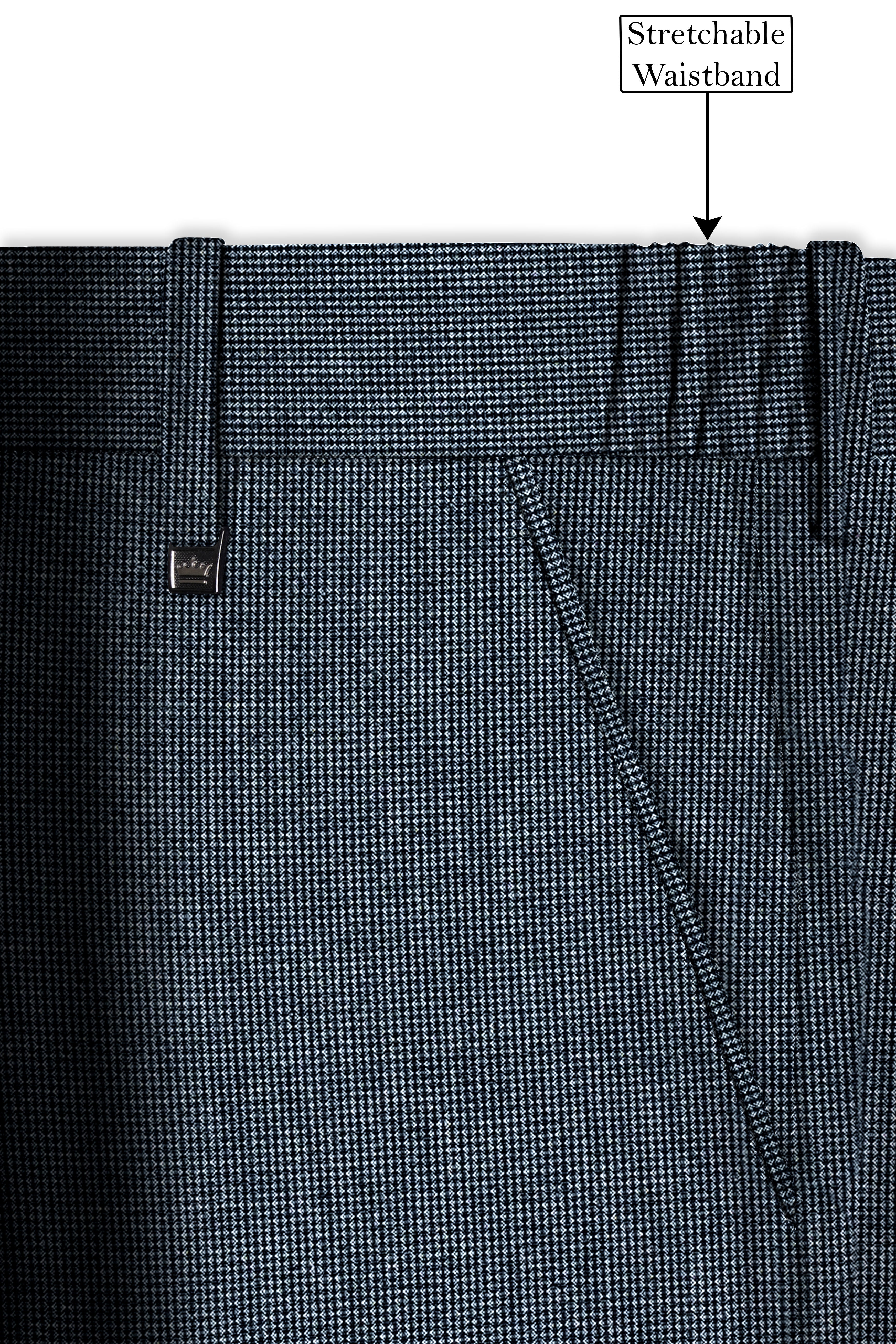 Pale Slate Gray and Black Premium Cotton Double Breasted Suit