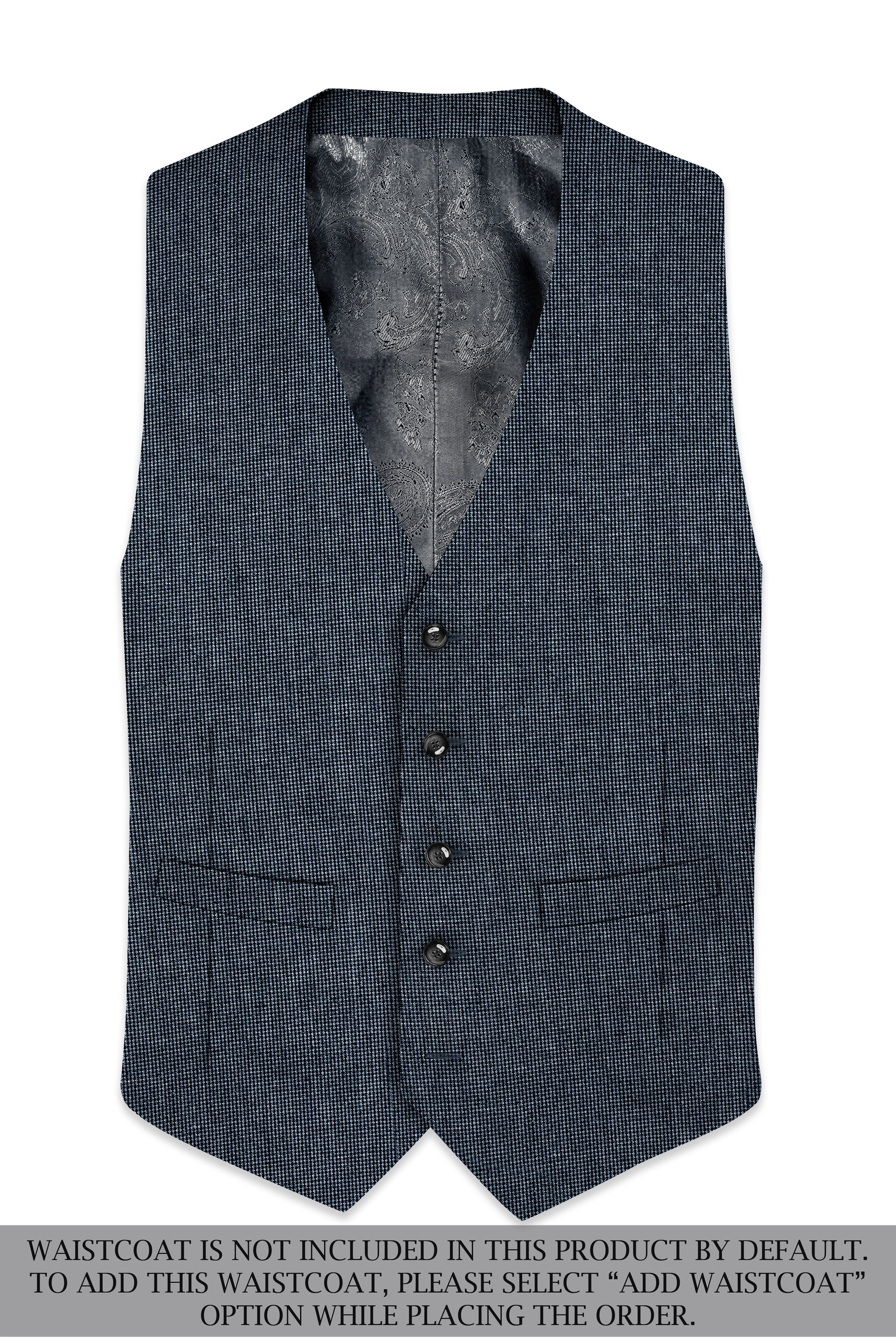 Pale Slate Gray and Black Premium Cotton Double Breasted Suit