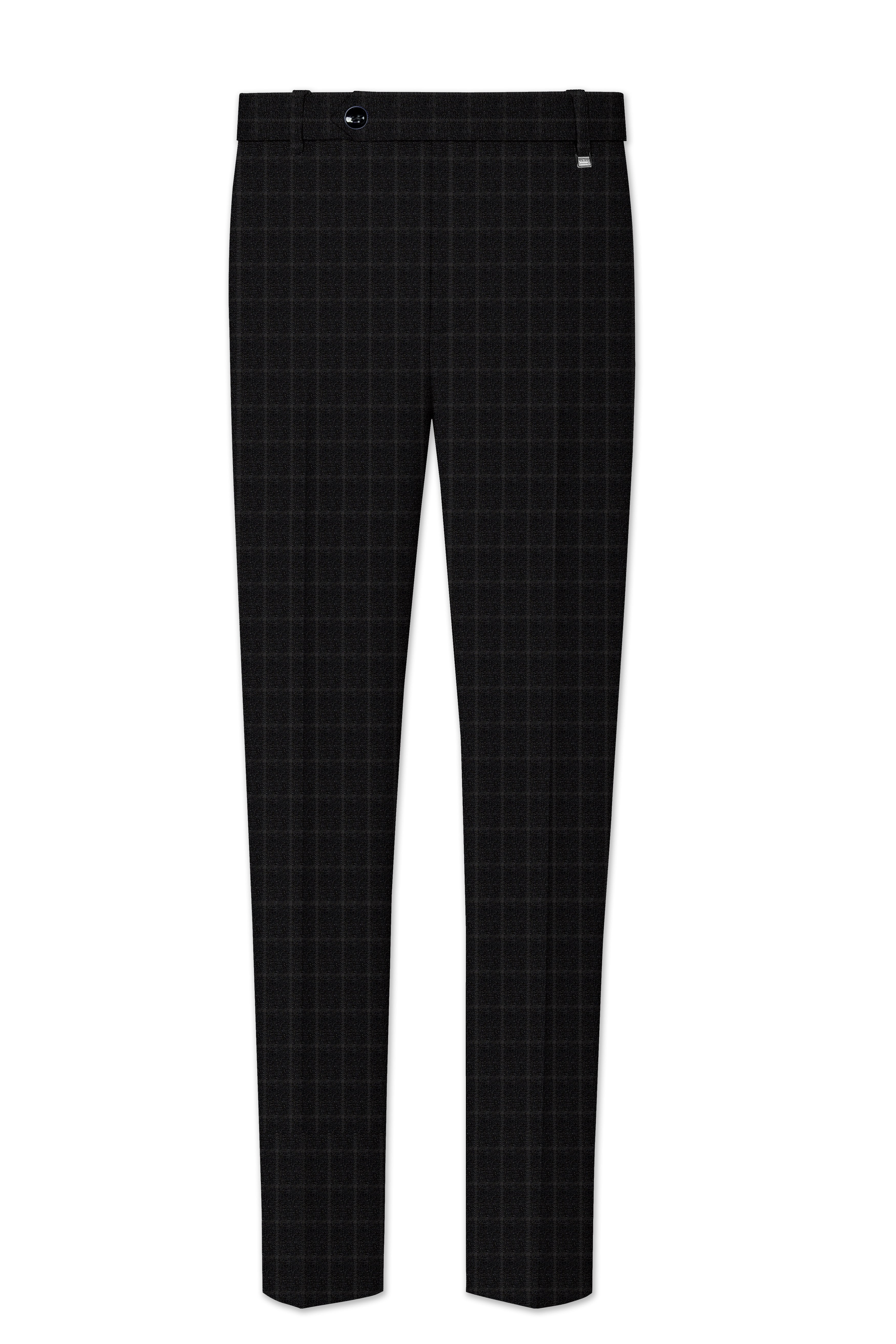 Zeus Light Black Windowpane Double Breasted Suit