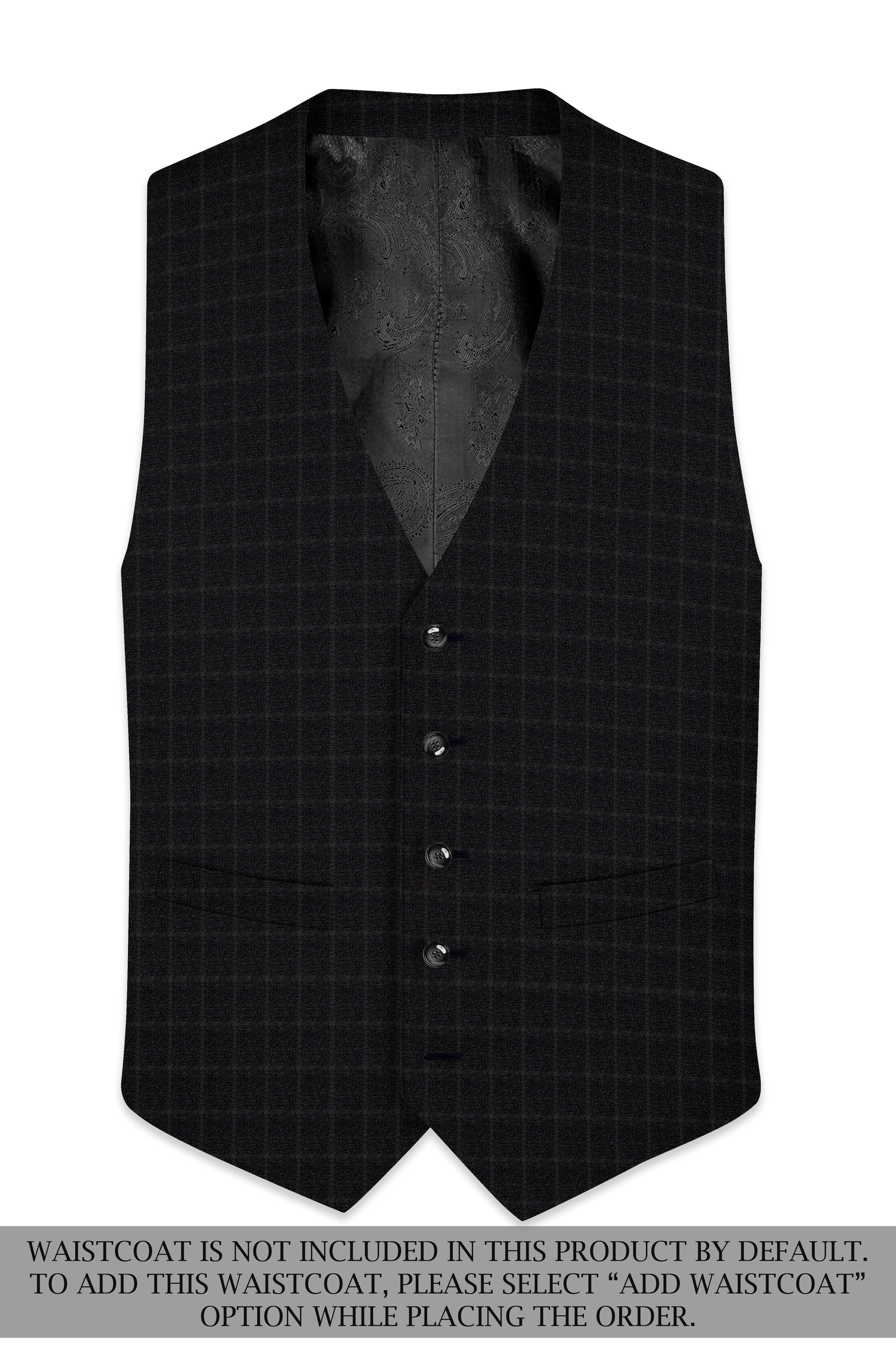 Zeus Light Black Windowpane Double Breasted Suit