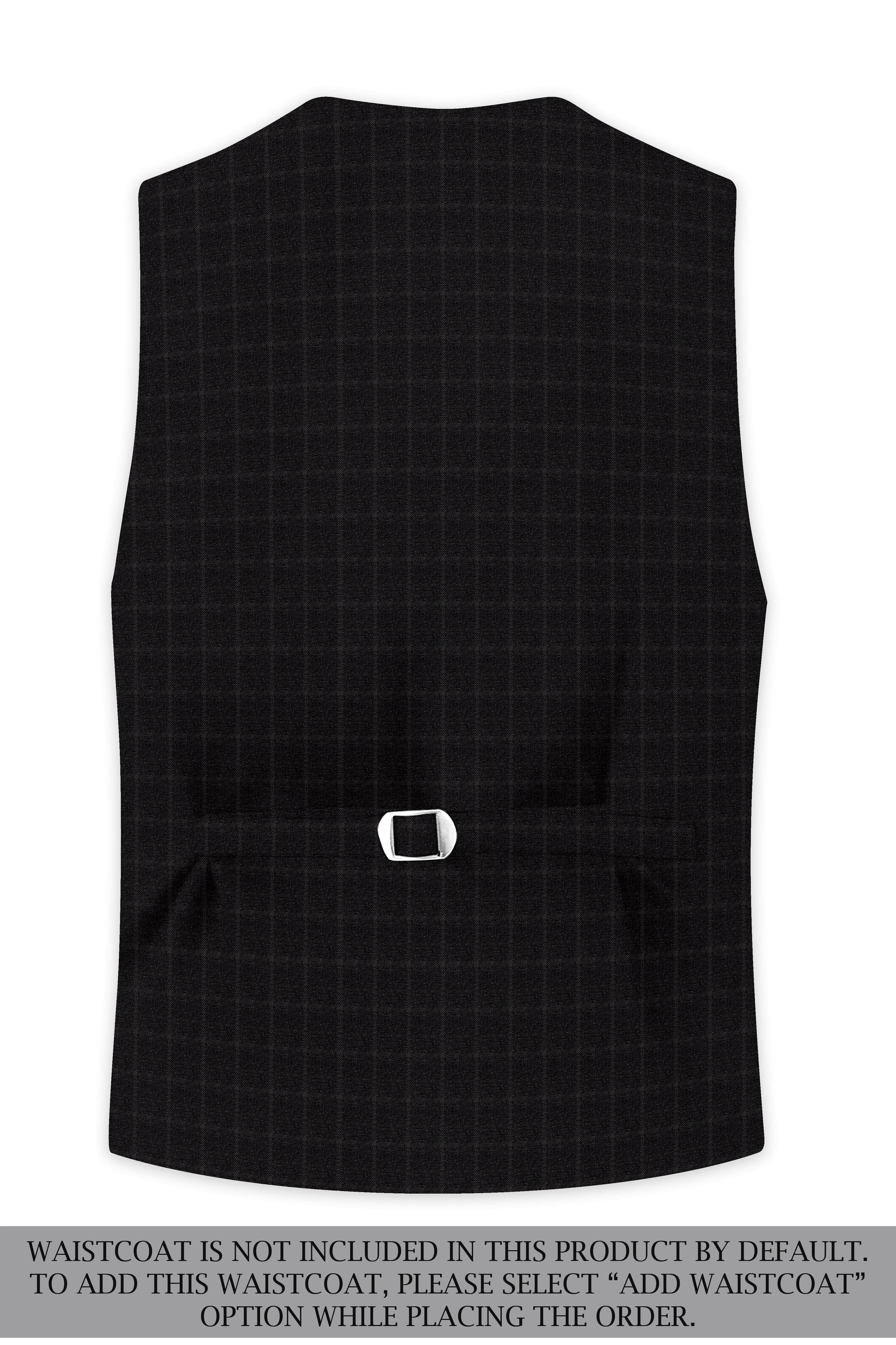 Zeus Light Black Windowpane Double Breasted Suit