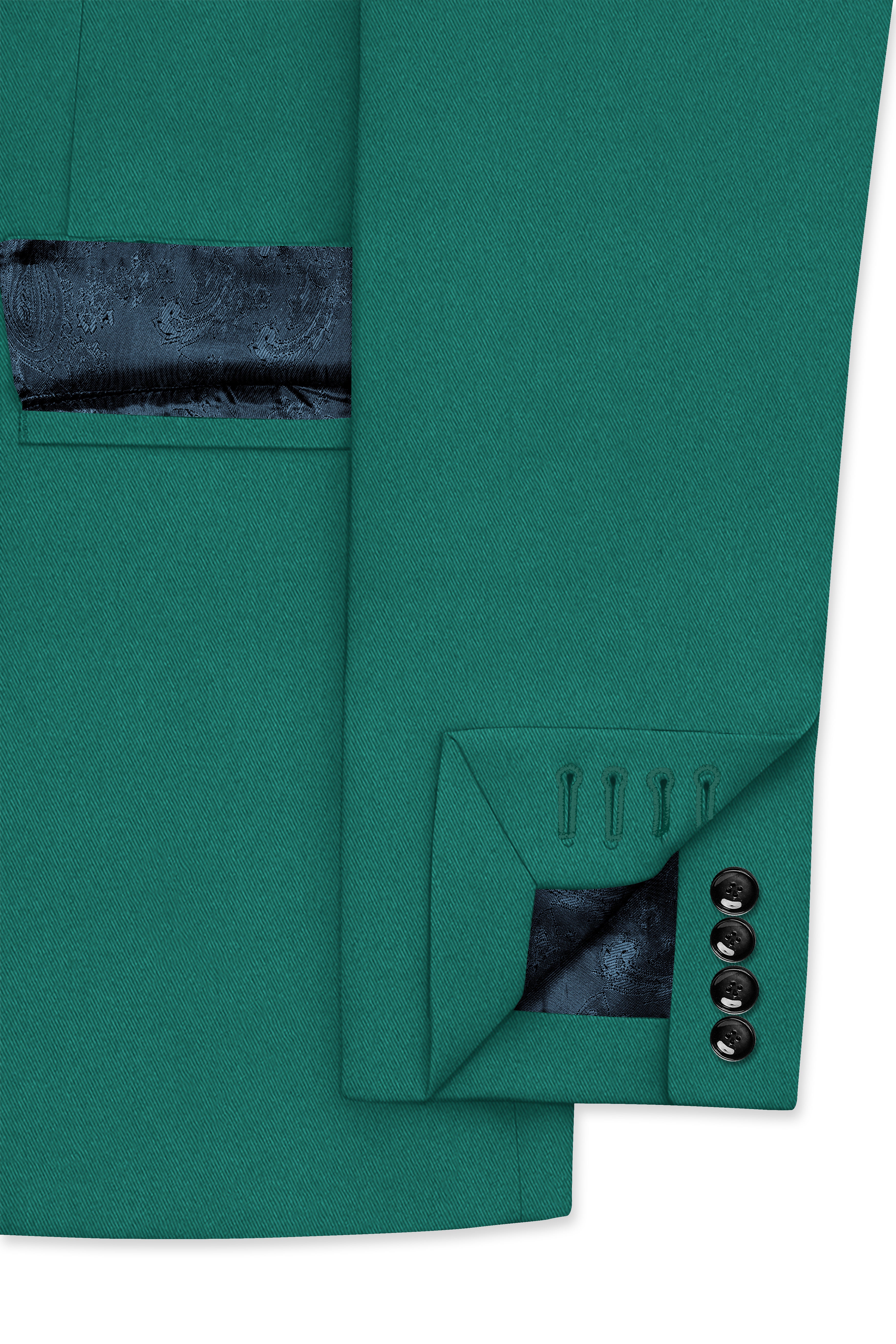 Stromboli Green Cross Placket Bandhgala Suit