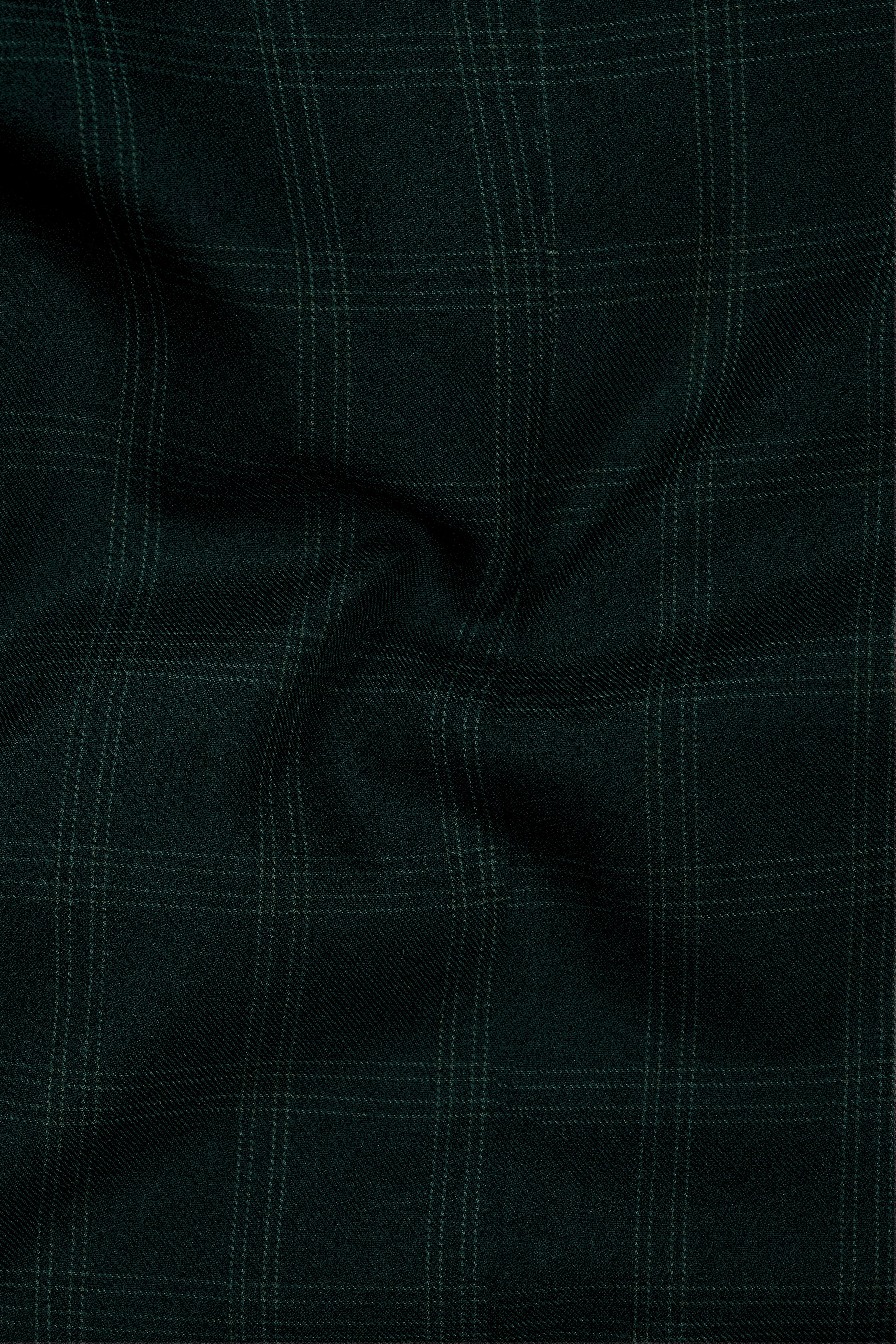 Zeus Green Plaid Cross Placket Bandhgala Suit