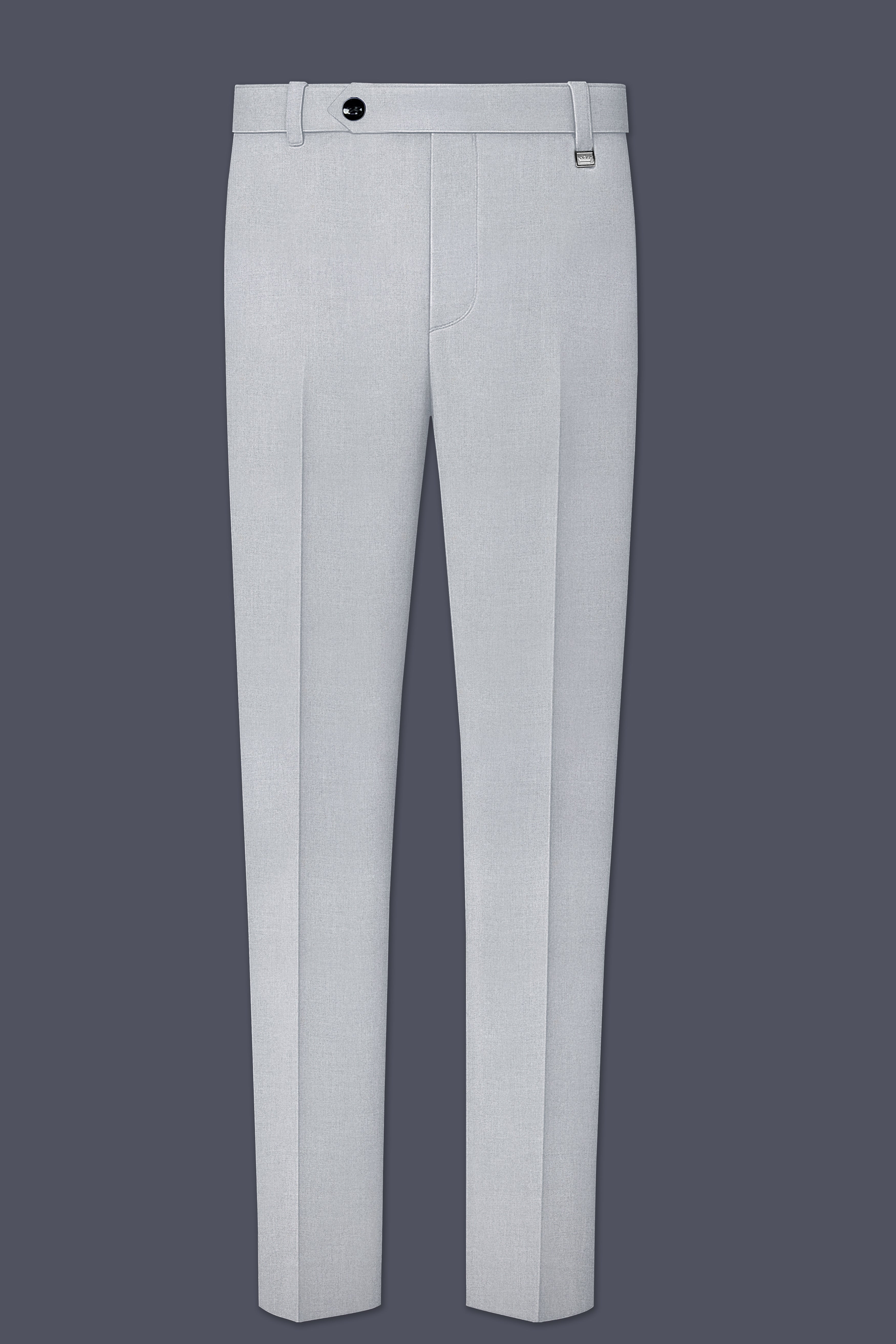 Spun Pearl Gray Cross Placket Bandhgala Suit