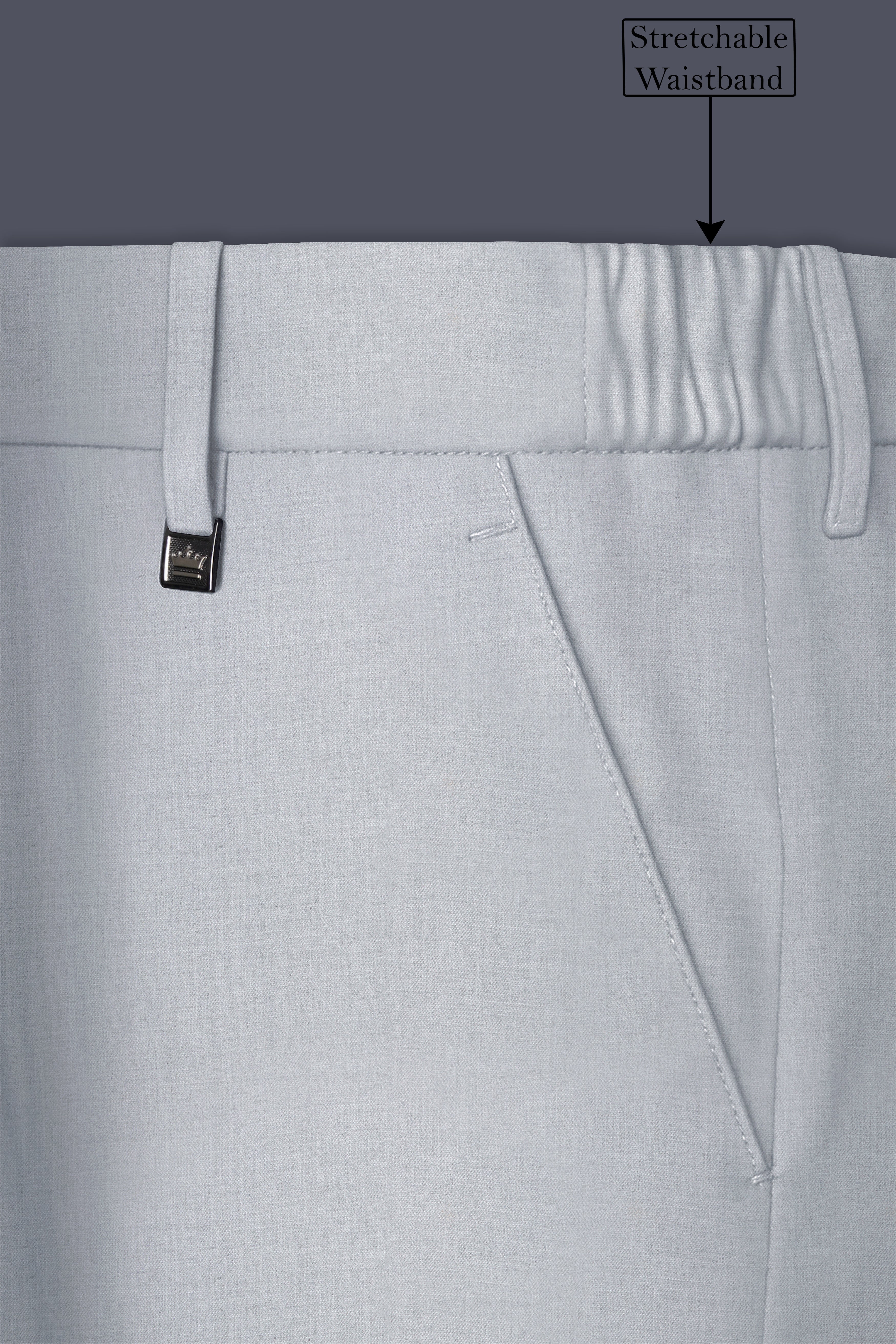 Spun Pearl Gray Cross Placket Bandhgala Suit