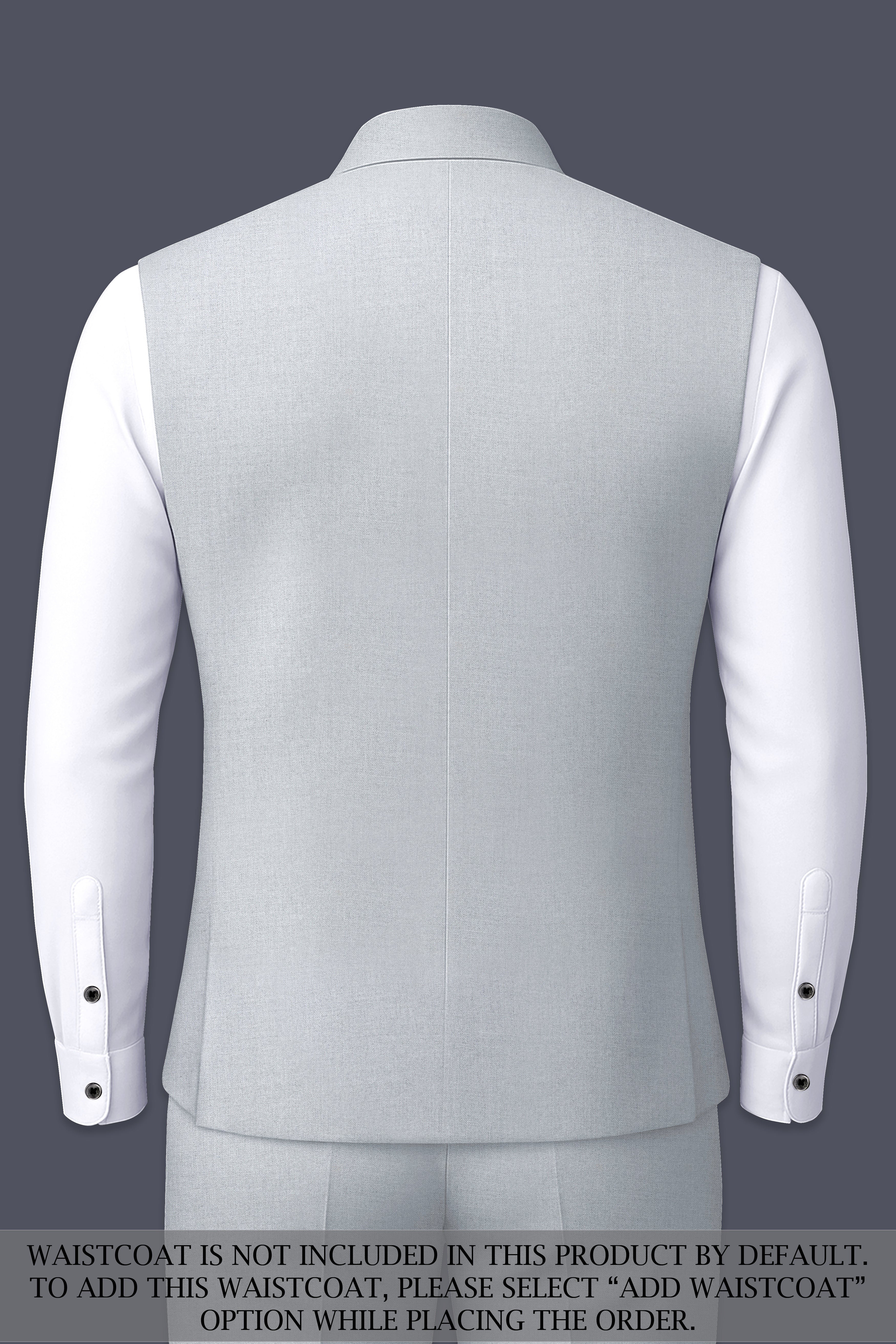 Spun Pearl Gray Cross Placket Bandhgala Suit