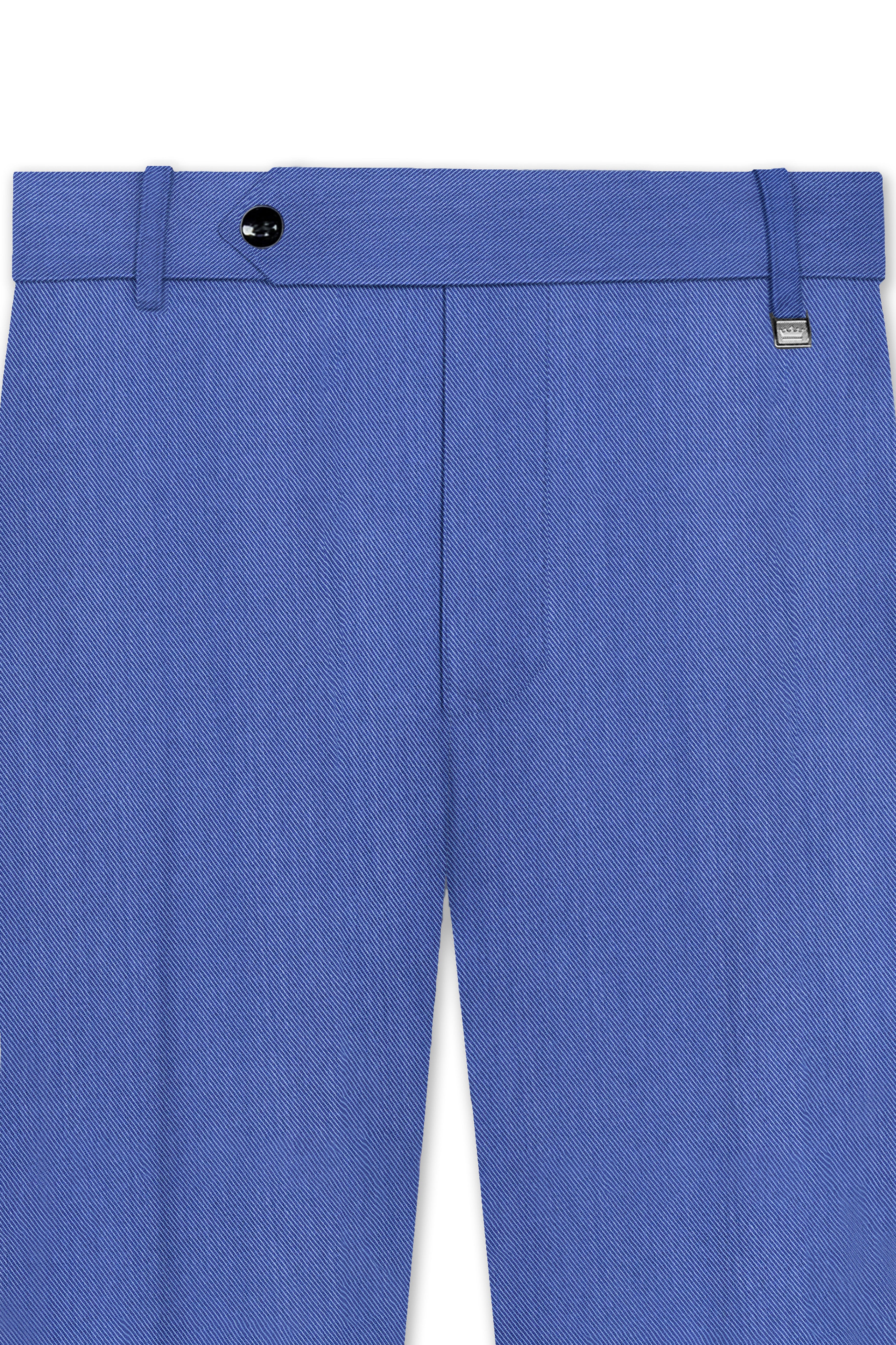 Twilight Blue Premium Cotton Cross Placket Bandhgala Suit