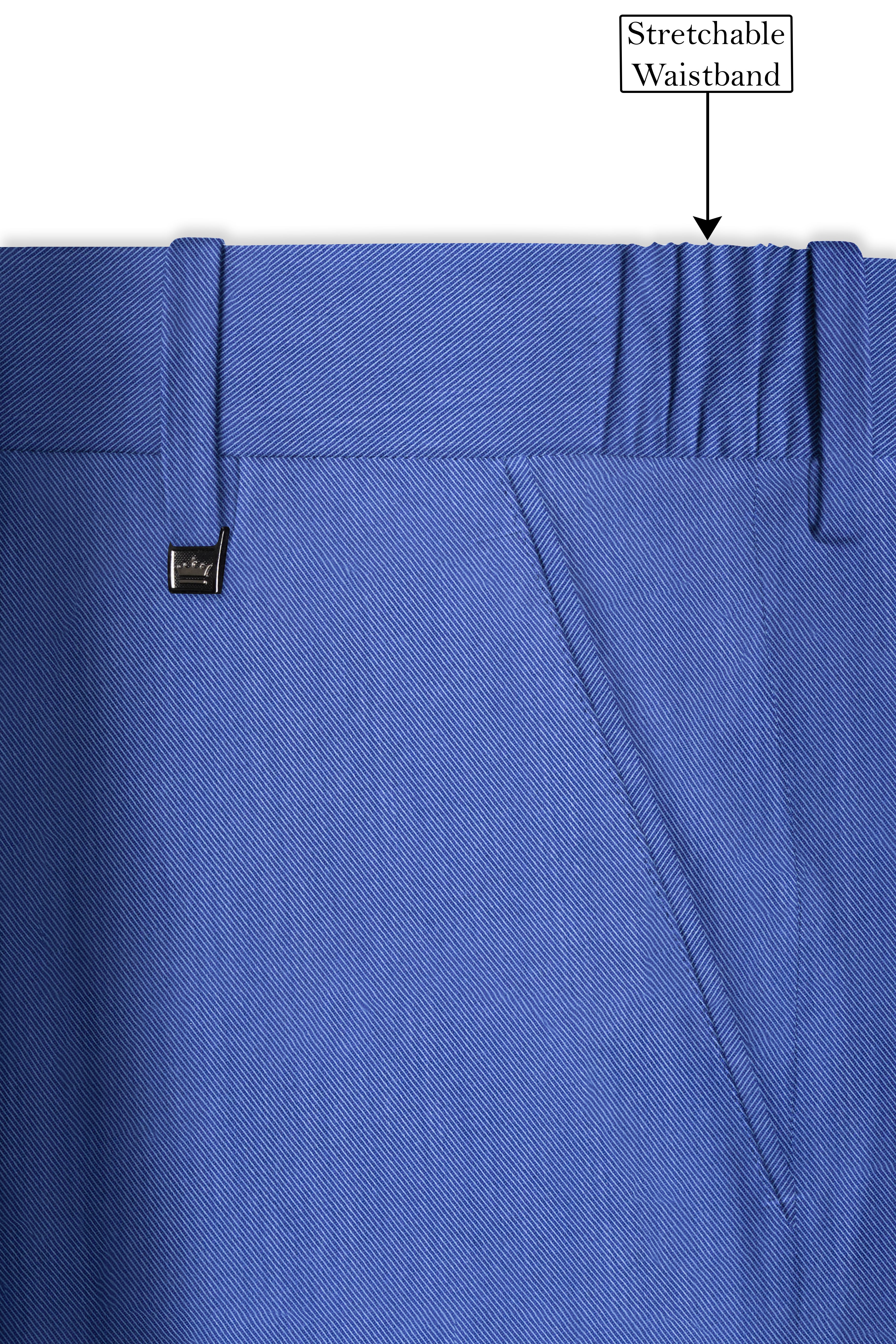 Twilight Blue Premium Cotton Cross Placket Bandhgala Suit