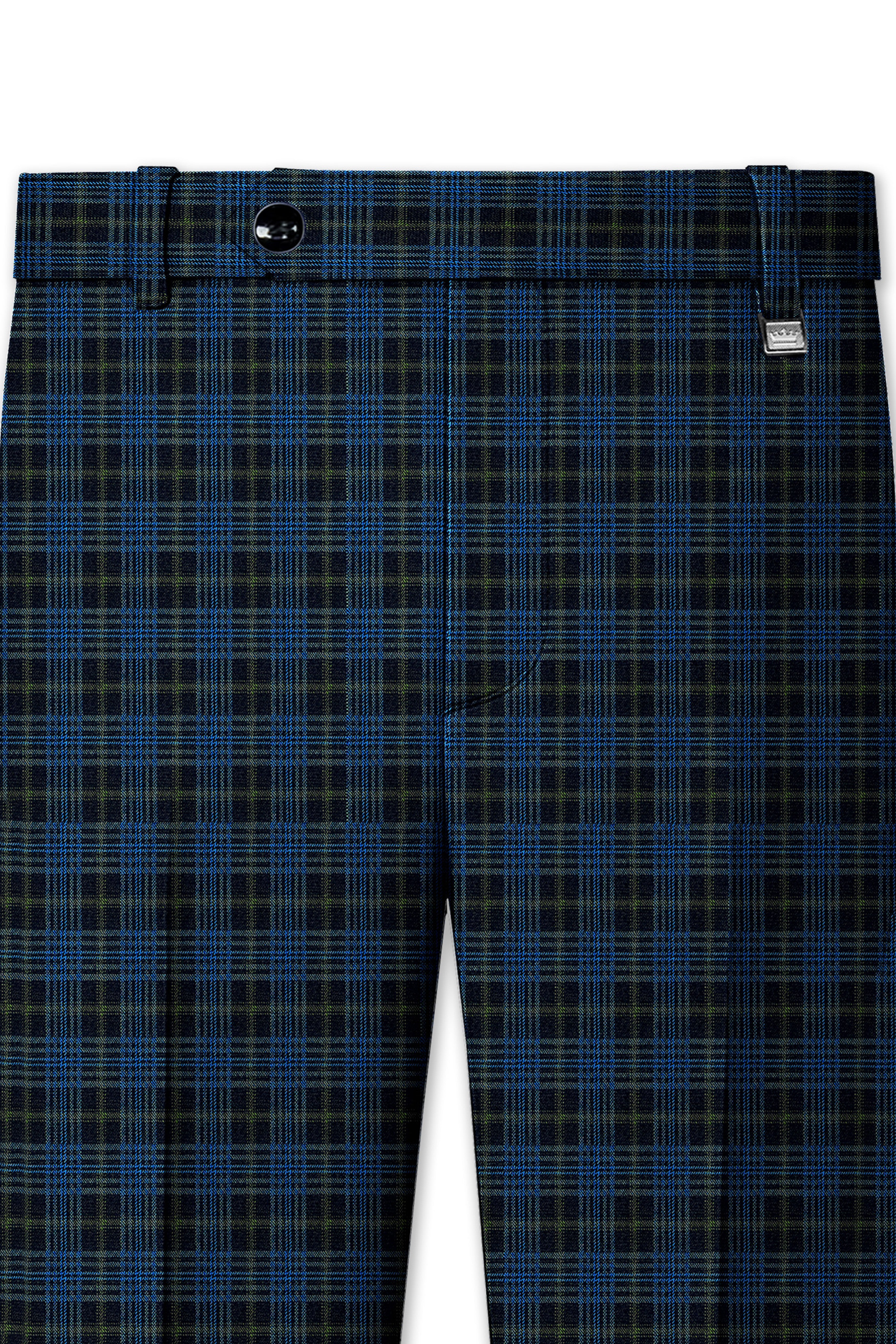 Fiord Navy Blue with Black Russian Plaid Double Breasted Sports Suit