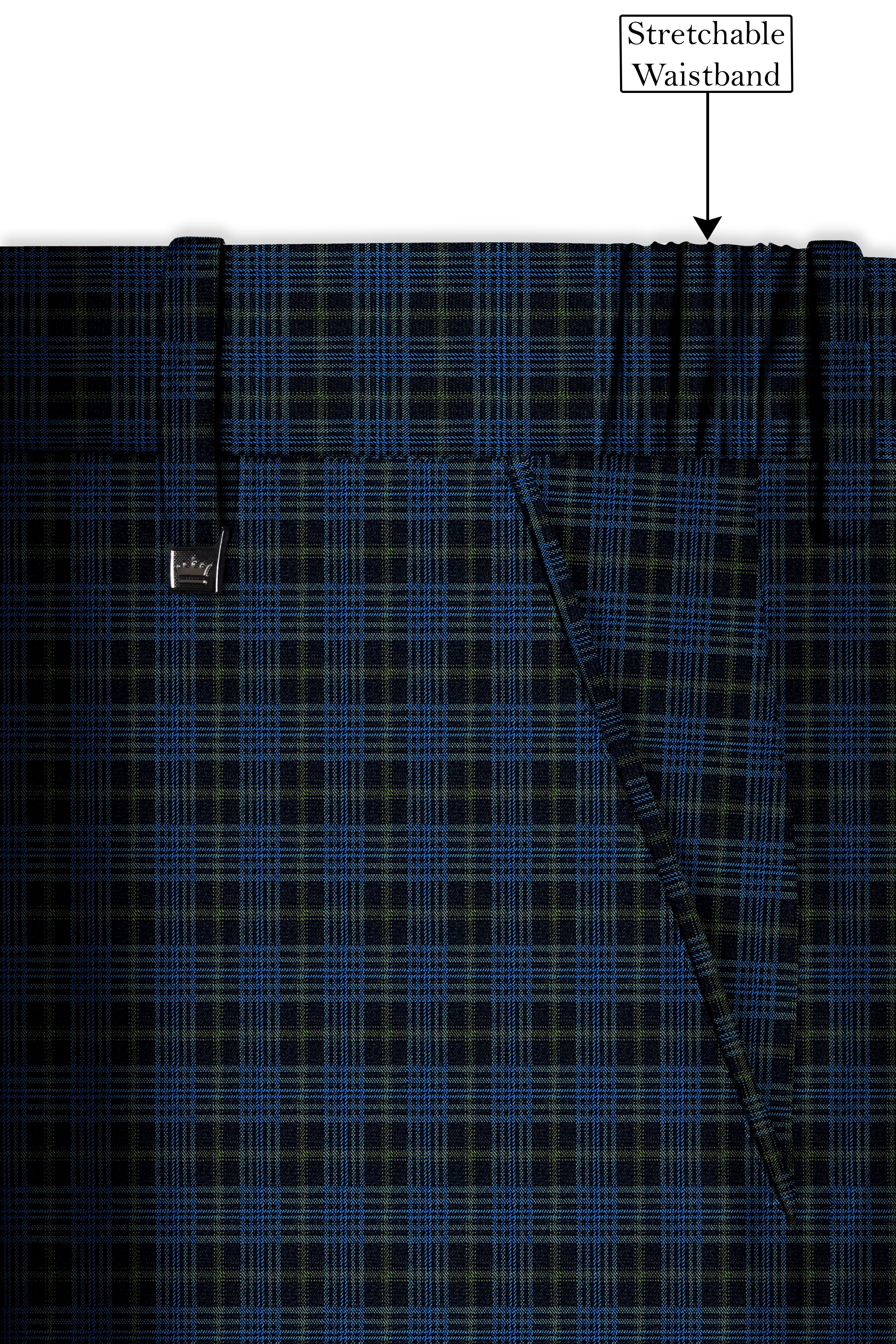 Fiord Navy Blue with Black Russian Plaid Double Breasted Sports Suit