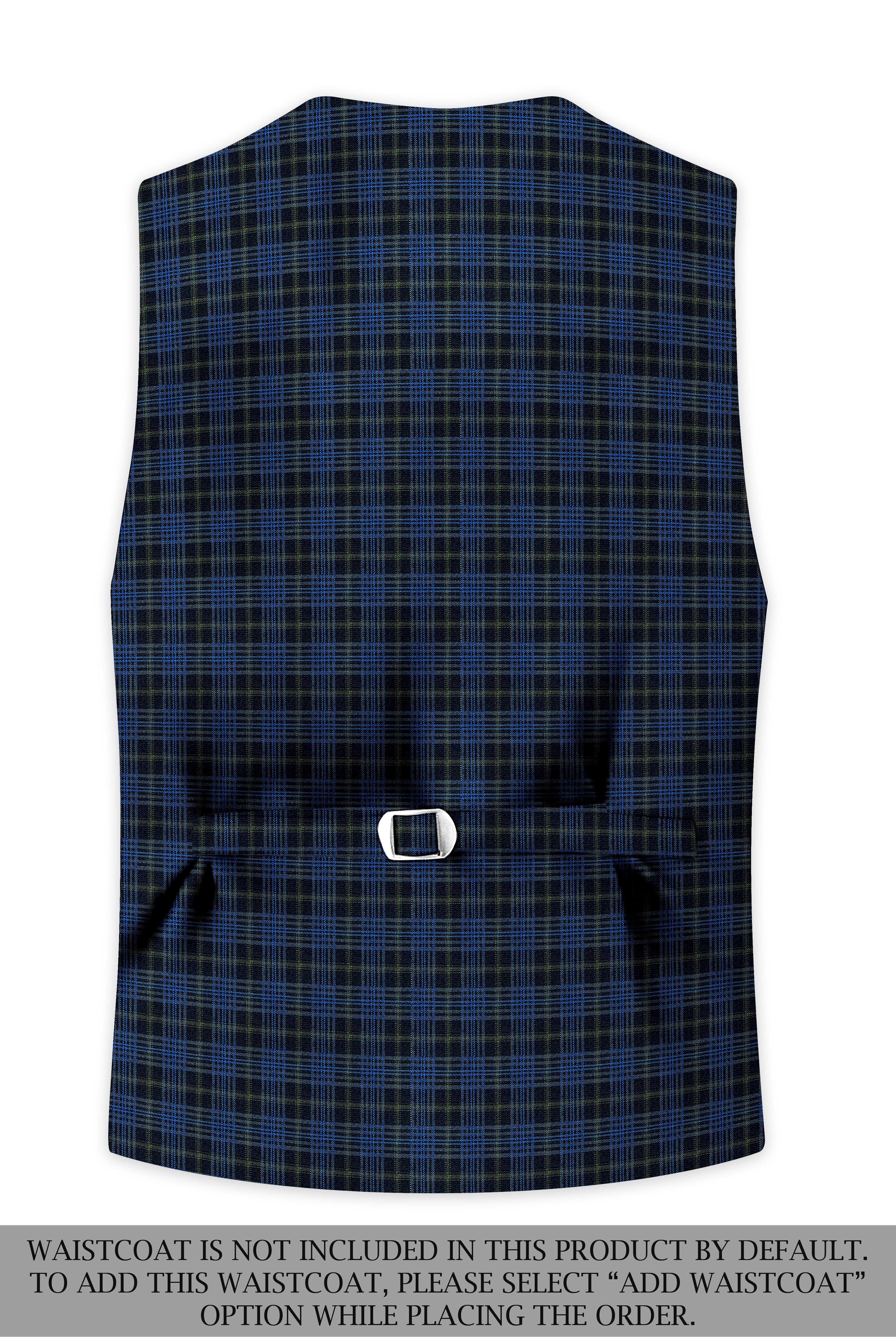 Fiord Navy Blue with Black Russian Plaid Double Breasted Sports Suit