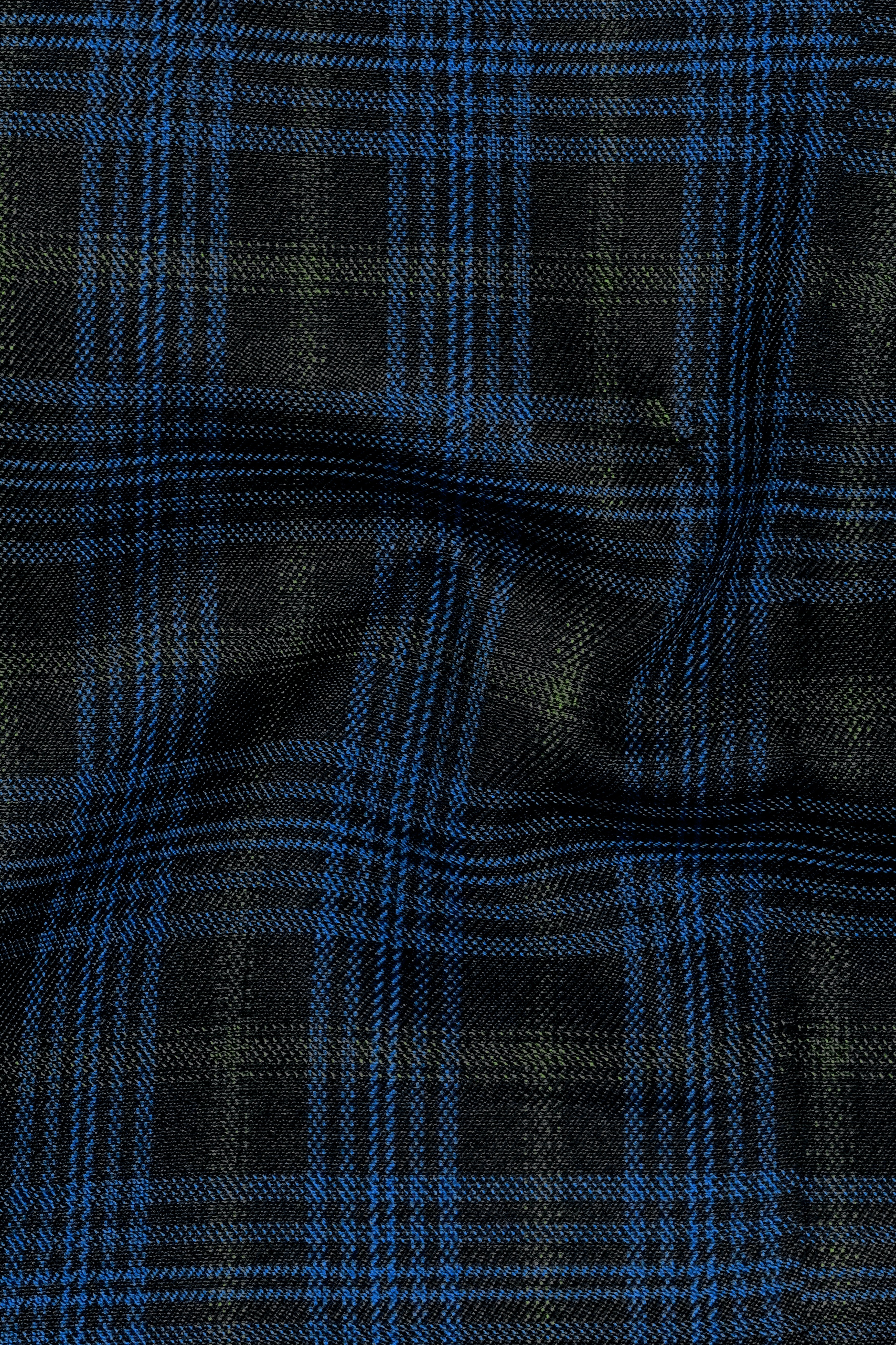 Fiord Navy Blue with Black Russian Plaid Double Breasted Sports Suit