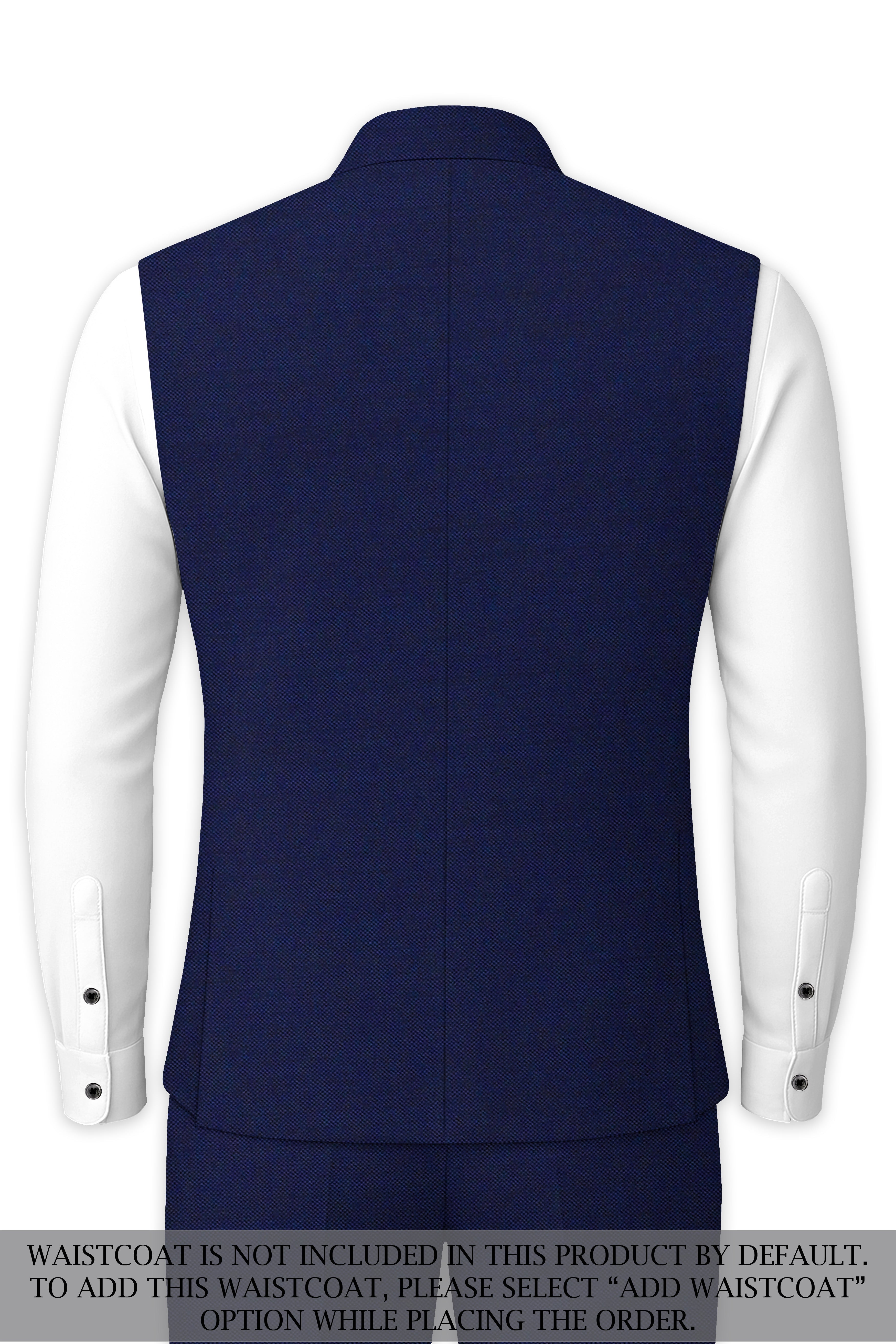 Gunmetal Navy Blue Cross Placket Bandhgala Suit