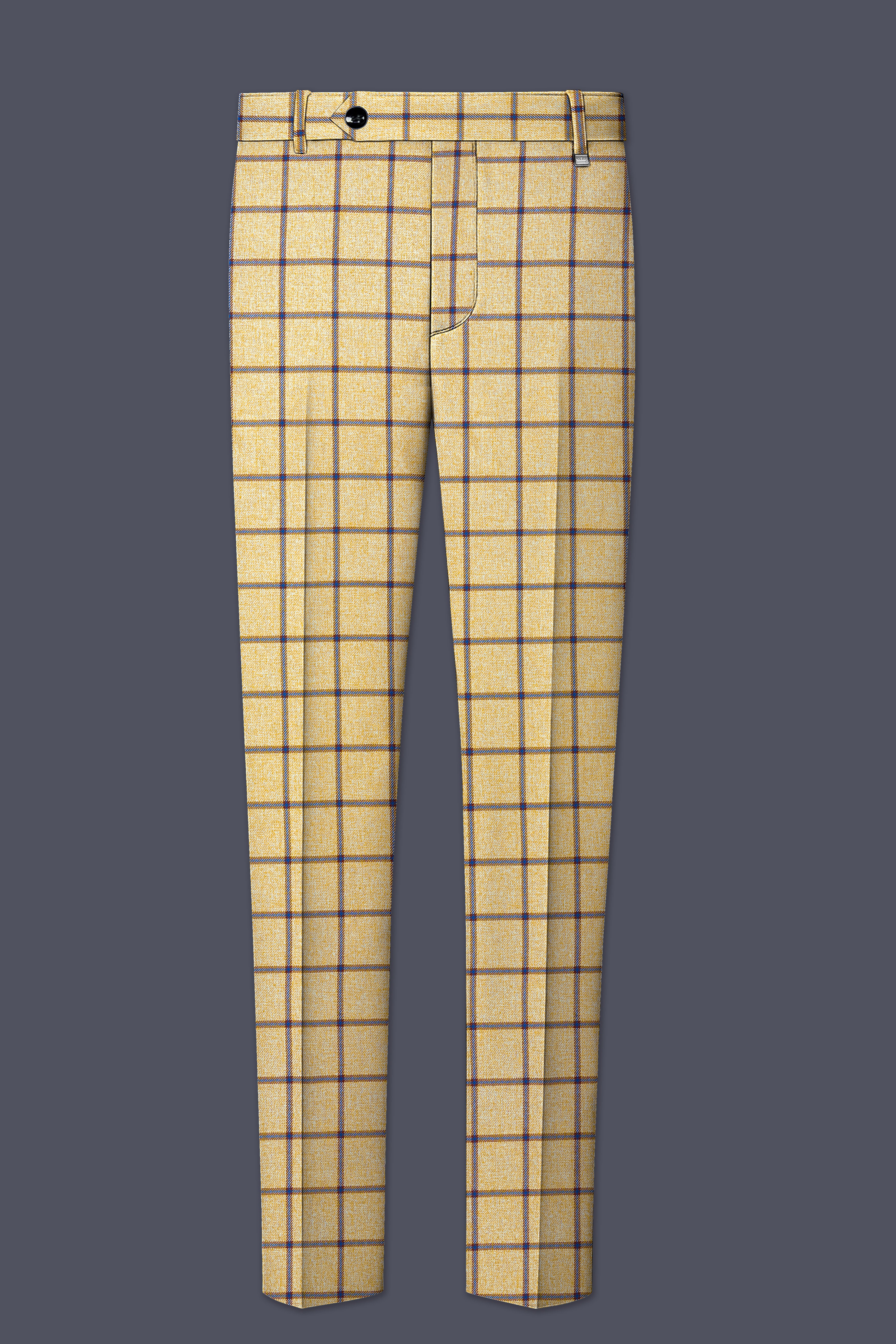 Mongoose Brown with Dianne Blue Windowpane Cross Placket Bandhgala Suit